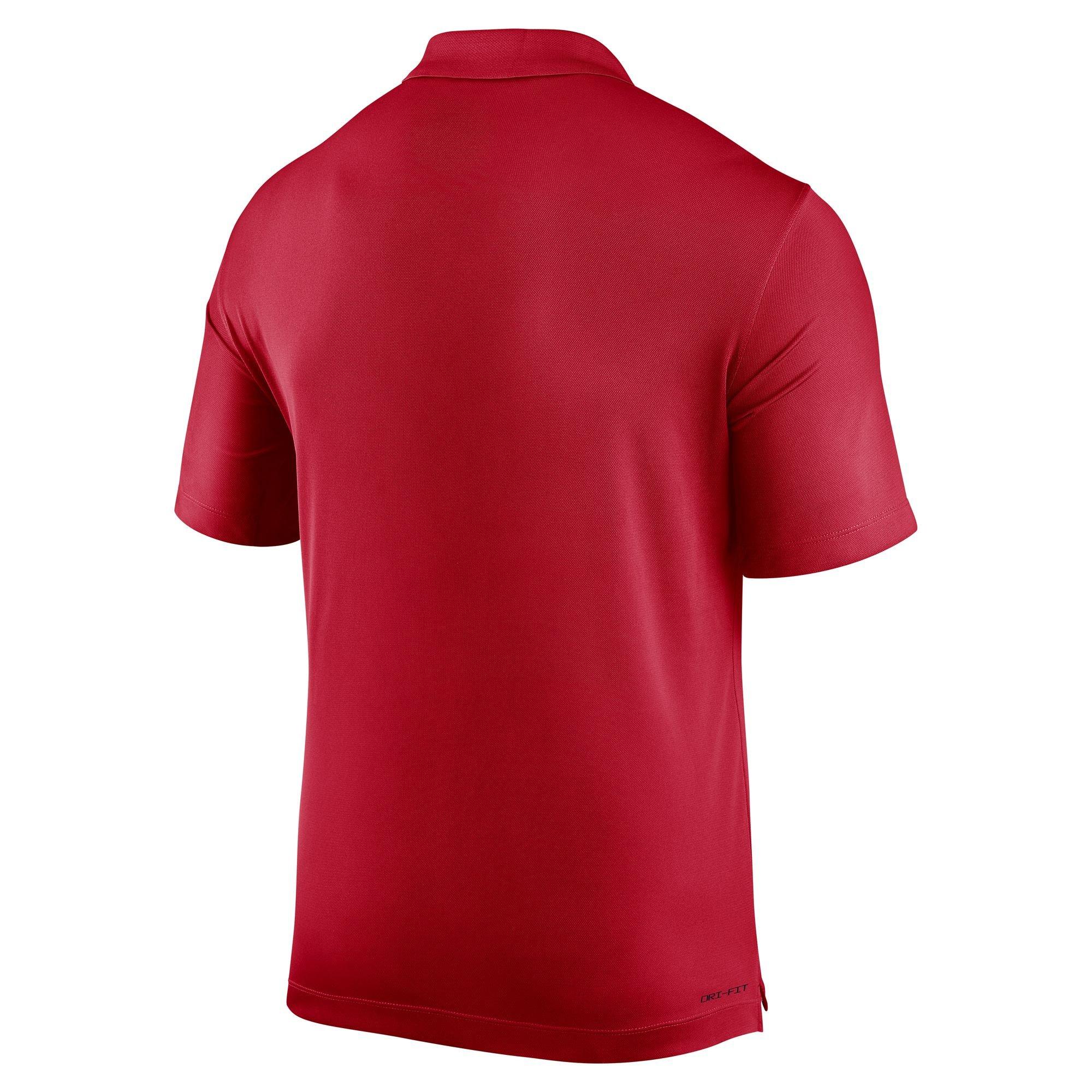 Nike Men's Georgia Bulldogs Dri-Fit Short Sleeve Polo - RED Thumbnail View 2
