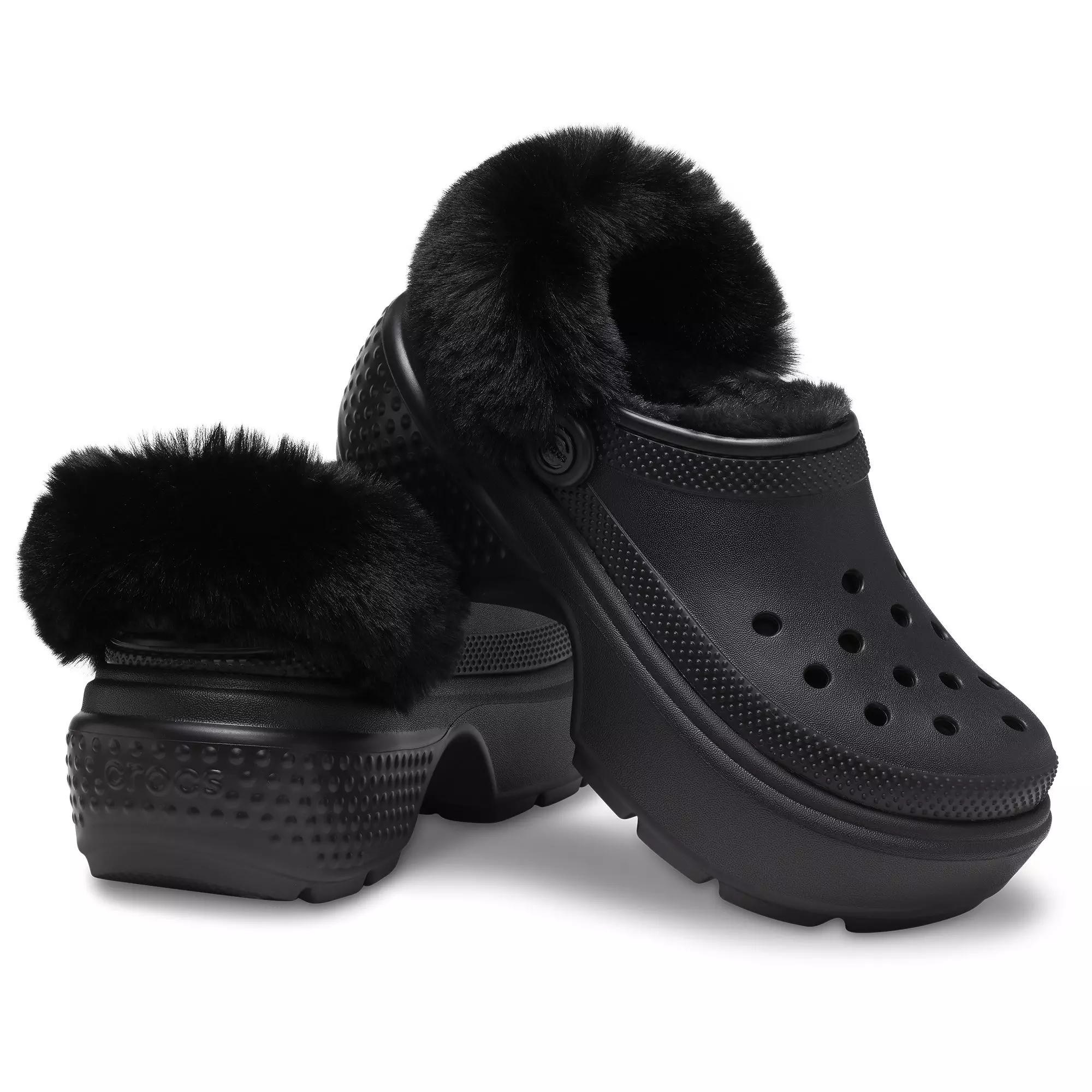 Crocs Stomp Lined "Black" Unisex Clog - BLACK