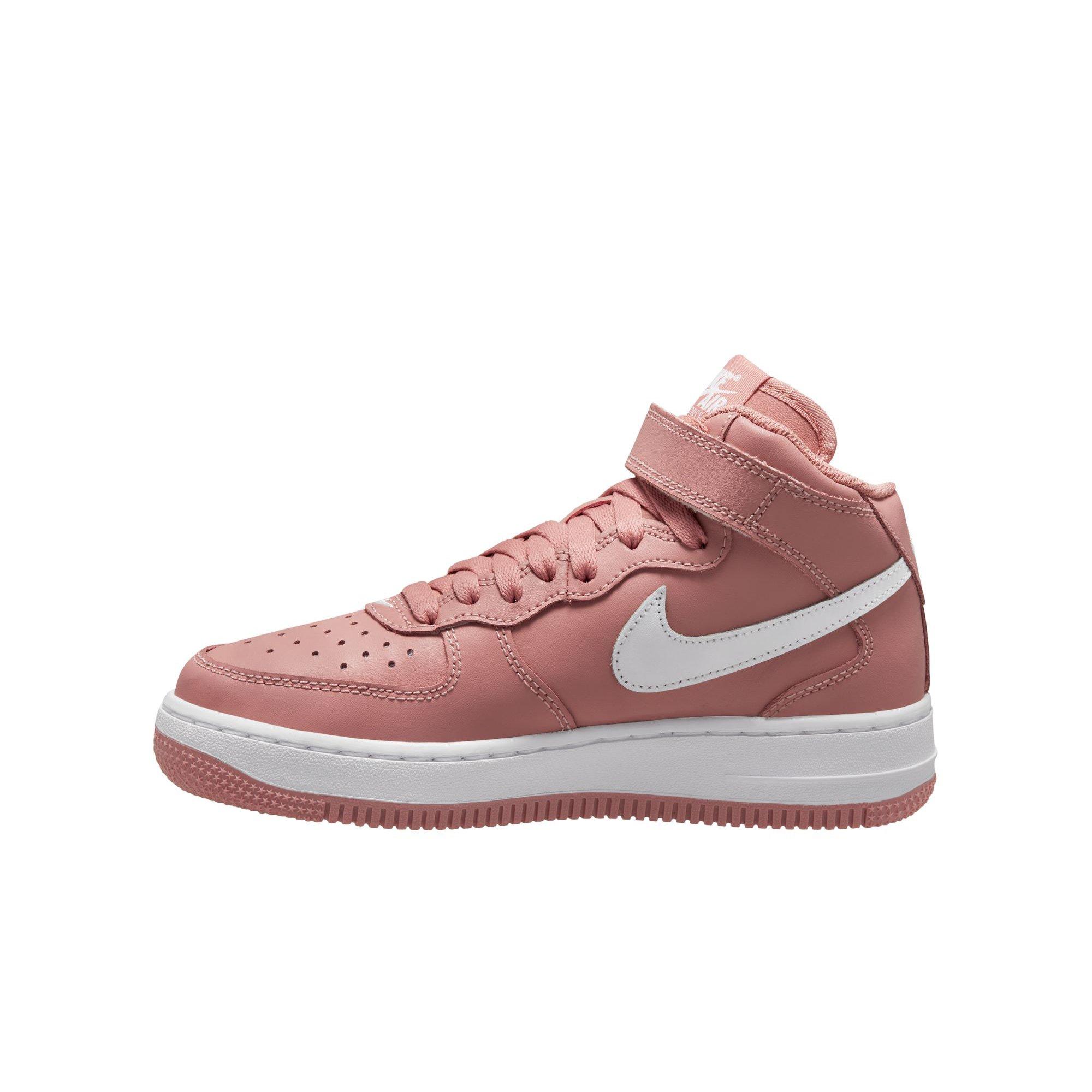 Nike Air Force 1 Mid LE Grade School Girls' "Red Stardust/White" Shoe