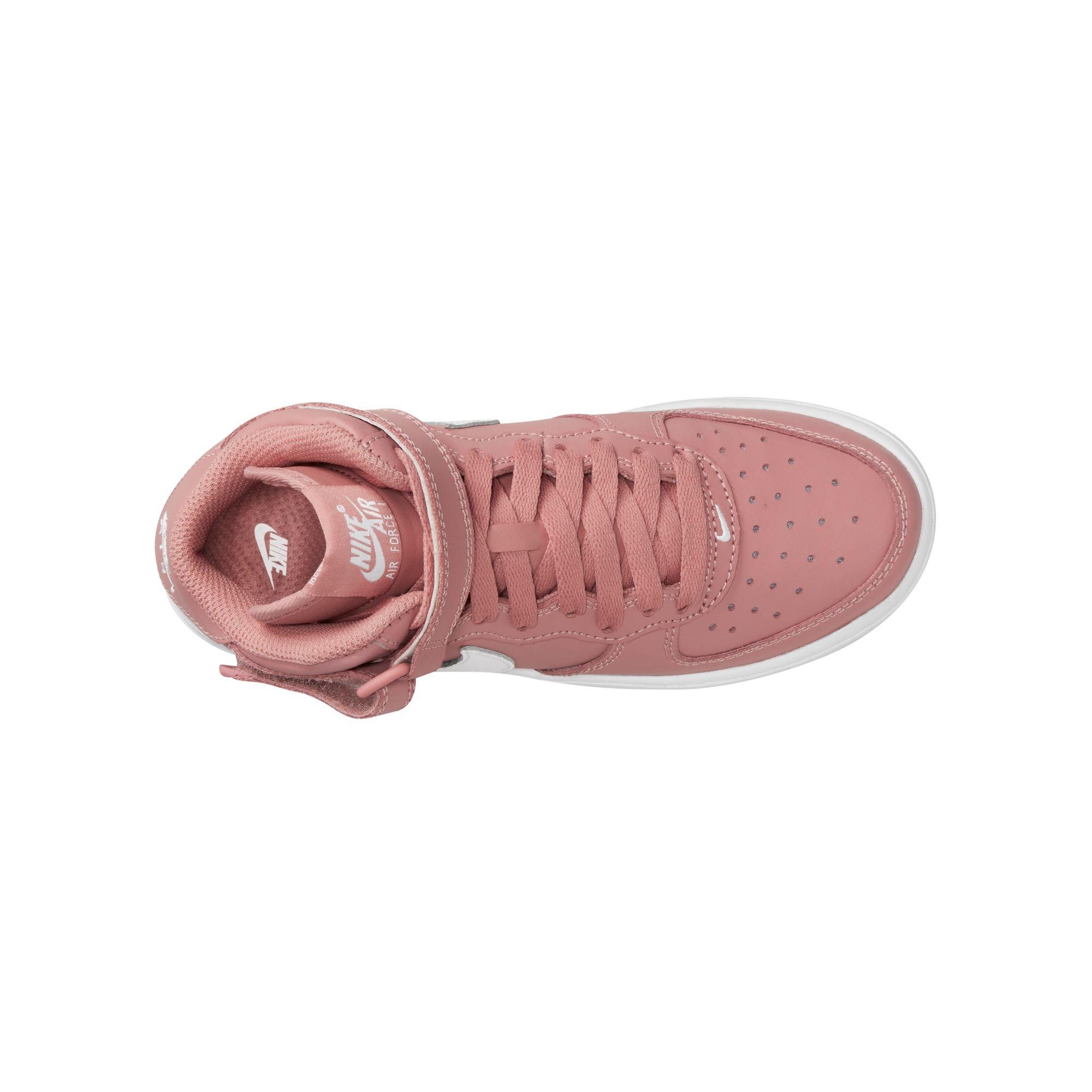 Nike Air Force 1 Mid LE Grade School Girls' "Red Stardust/White" Shoe
