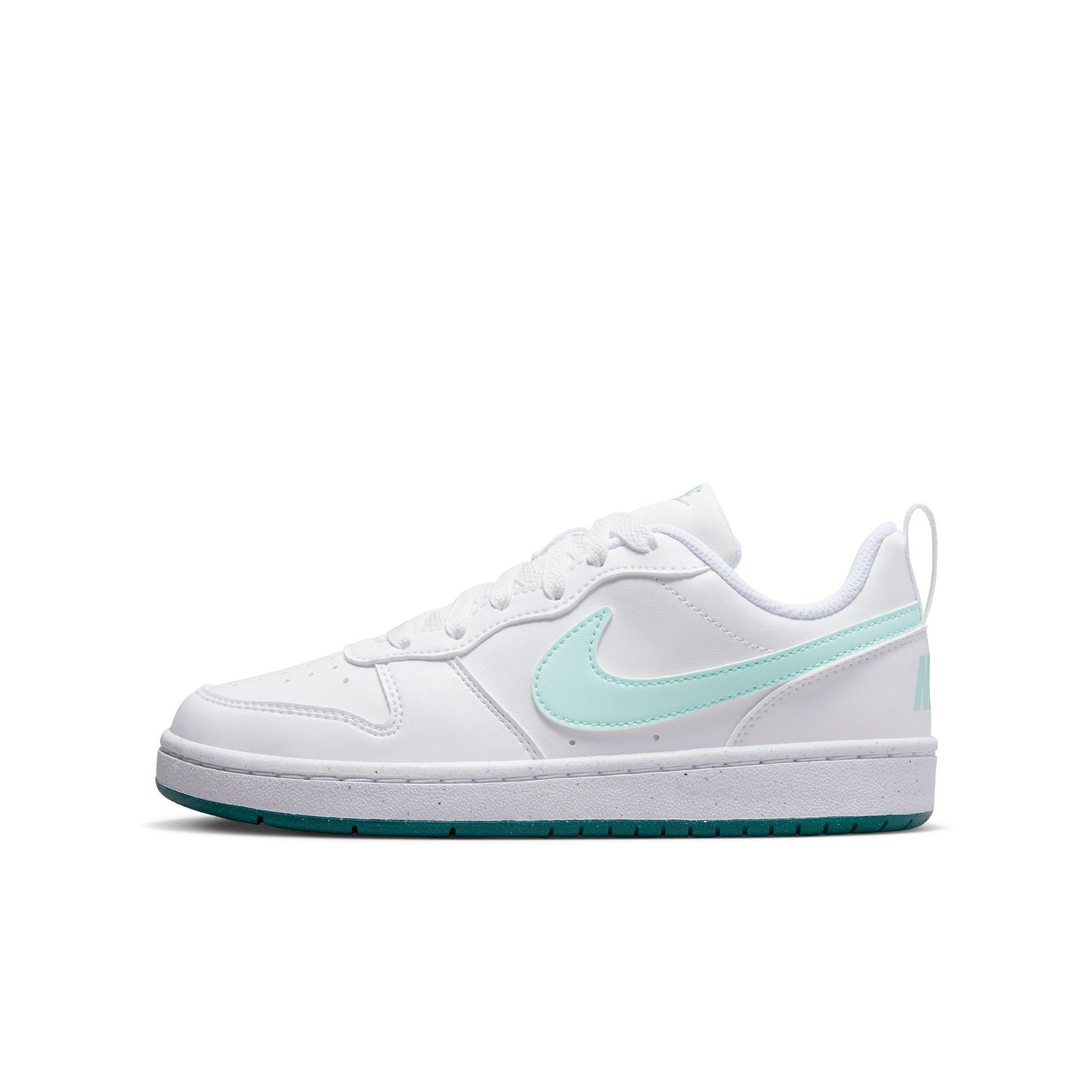 Nike Court Borough Low Recraft "White/Teal" Grade School Girls' Shoe - WHITE/TEAL Thumbnail View 3