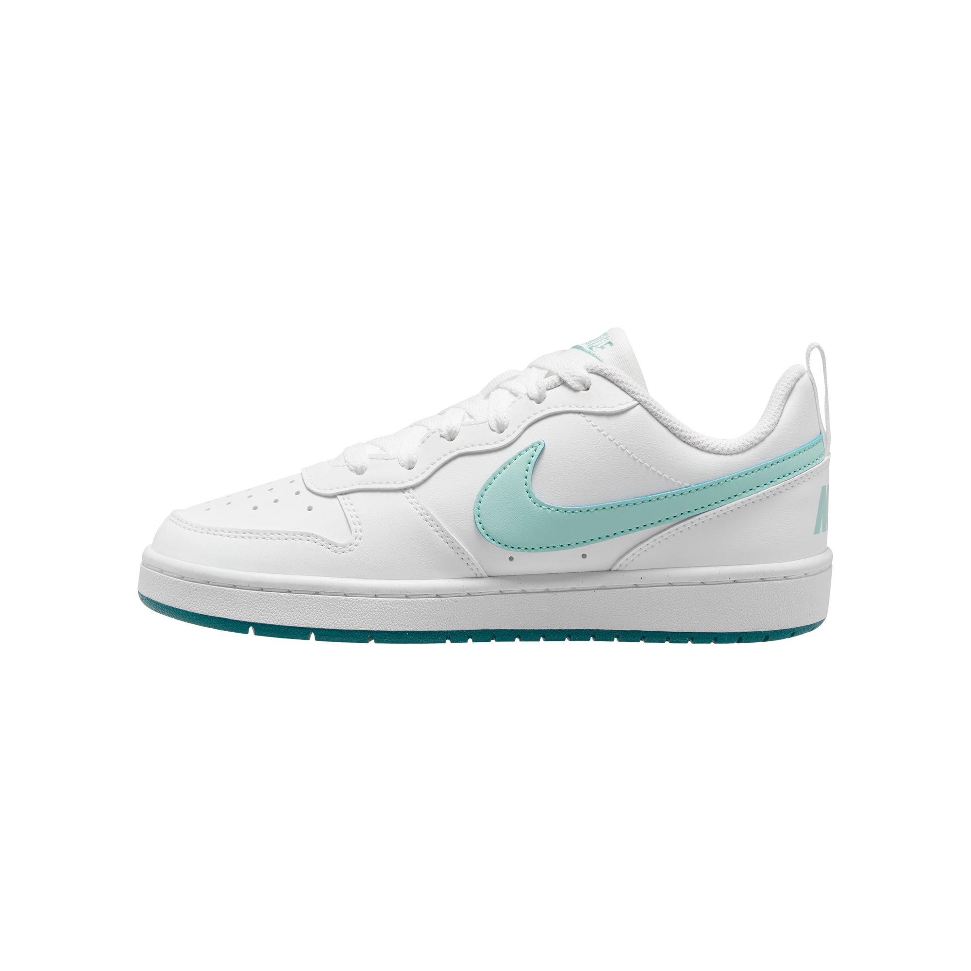 Nike Court Borough Low Recraft "White/Teal" Grade School Girls' Shoe - WHITE/TEAL Thumbnail View 4