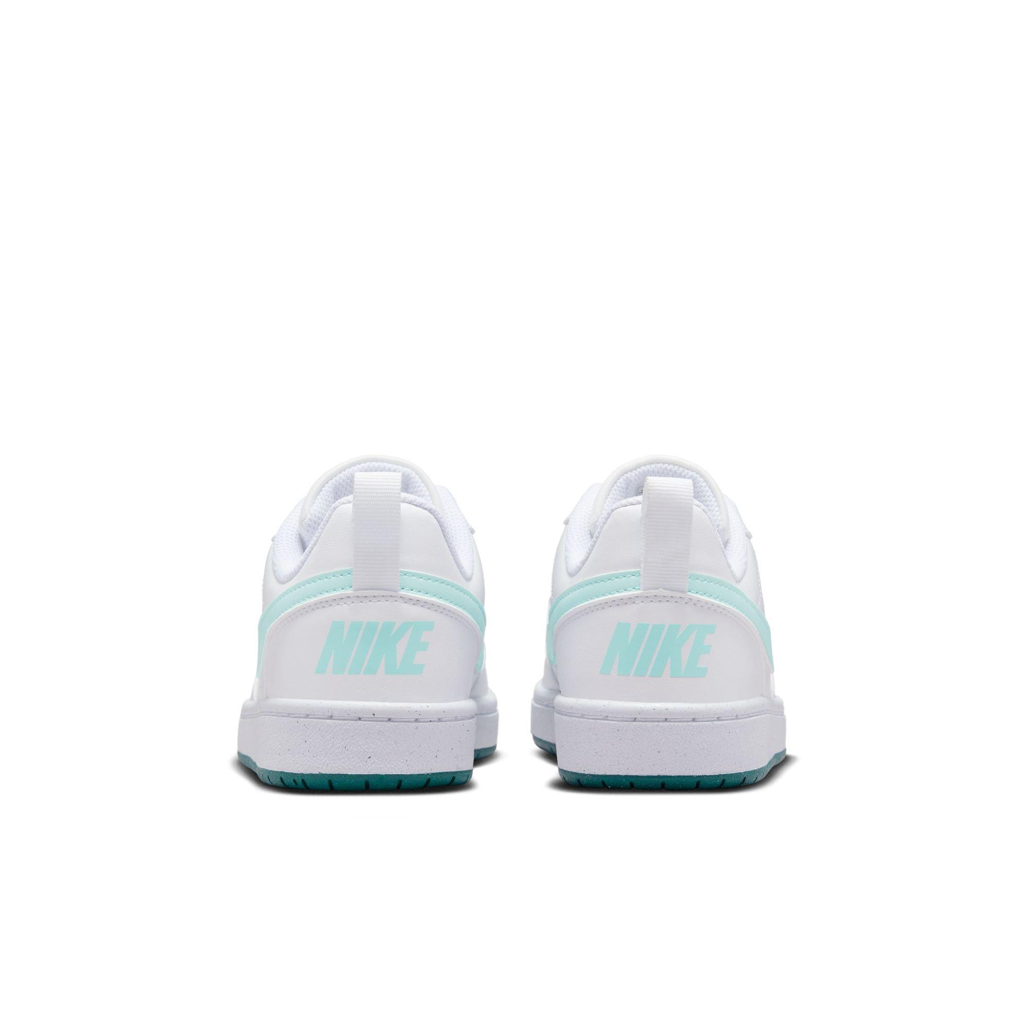 Nike Court Borough Low Recraft "White/Teal" Grade School Girls' Shoe - WHITE/TEAL Thumbnail View 6