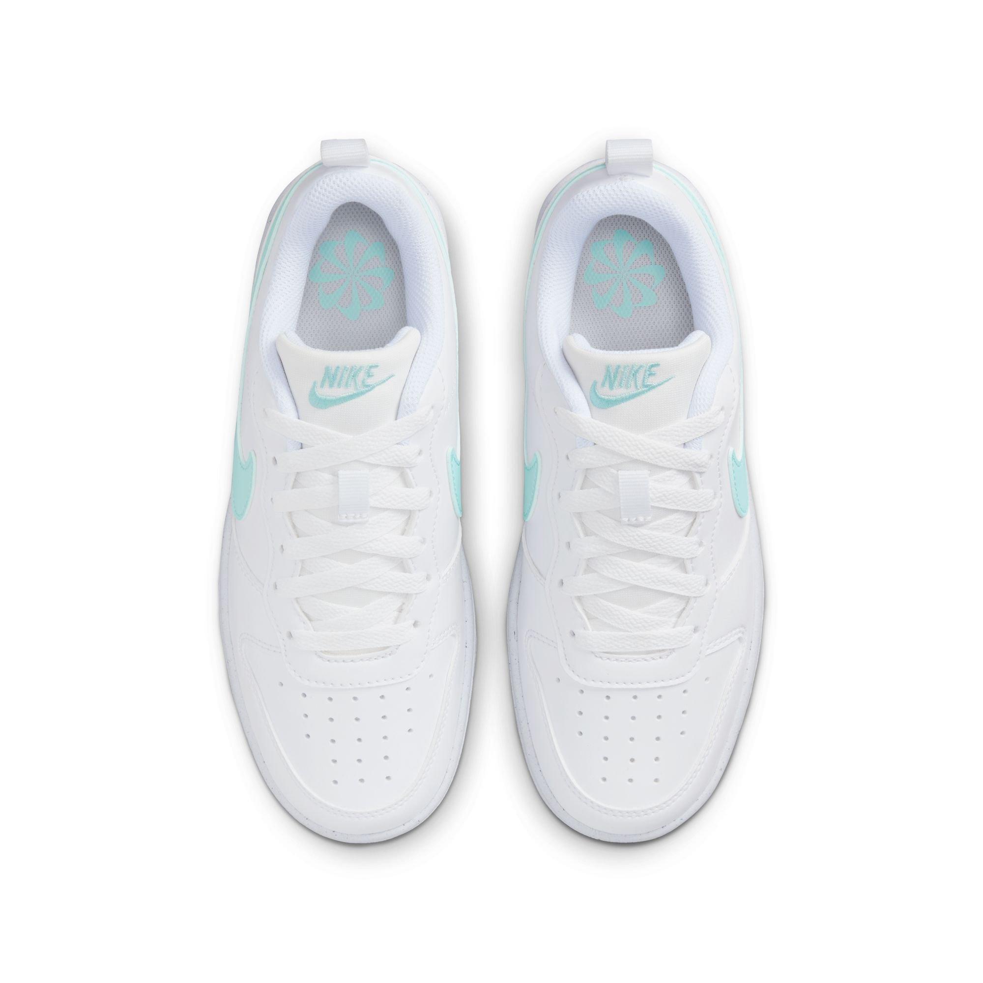 Nike Court Borough Low Recraft "White/Teal" Grade School Girls' Shoe - WHITE/TEAL Thumbnail View 7