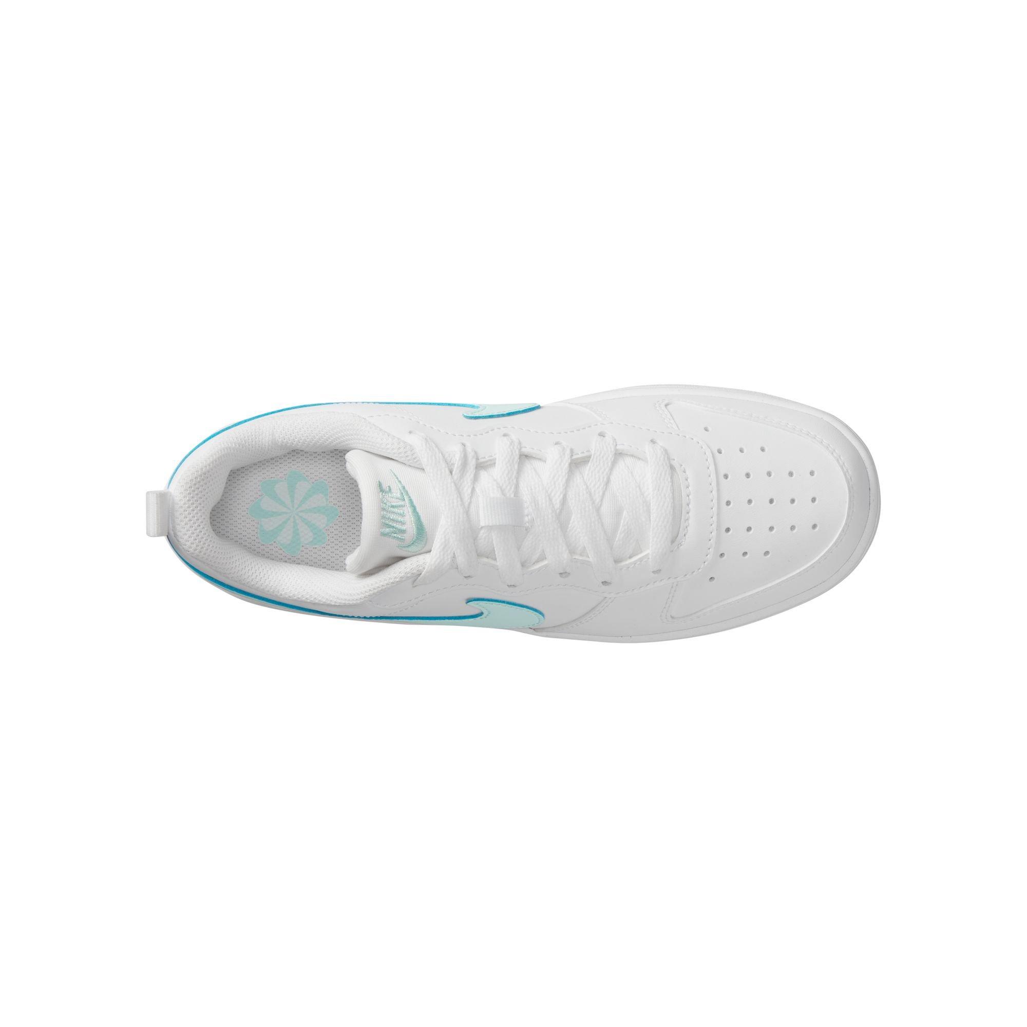 Nike Court Borough Low Recraft "White/Teal" Grade School Girls' Shoe - WHITE/TEAL Thumbnail View 8