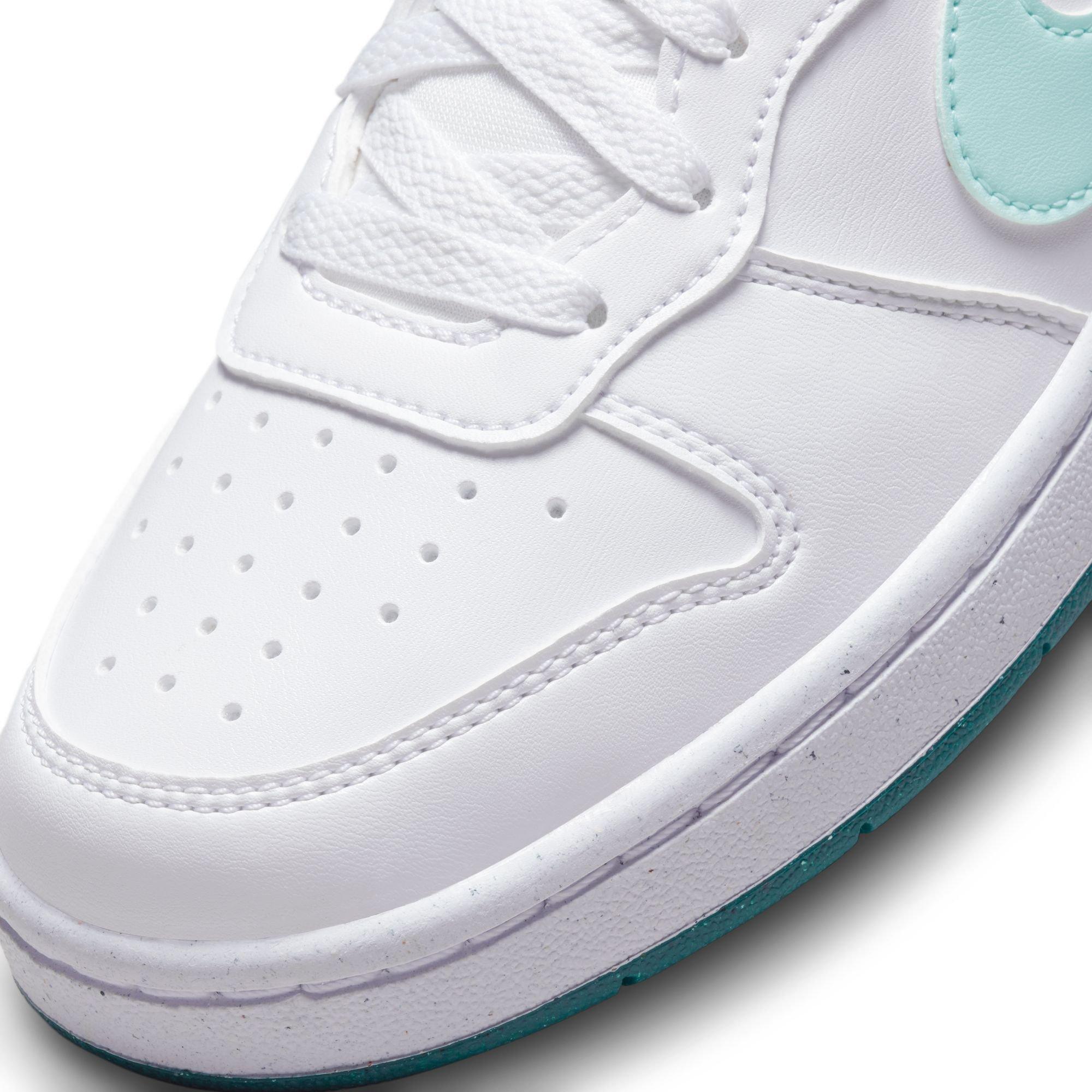 Nike Court Borough Low Recraft "White/Teal" Grade School Girls' Shoe - WHITE/TEAL Thumbnail View 10