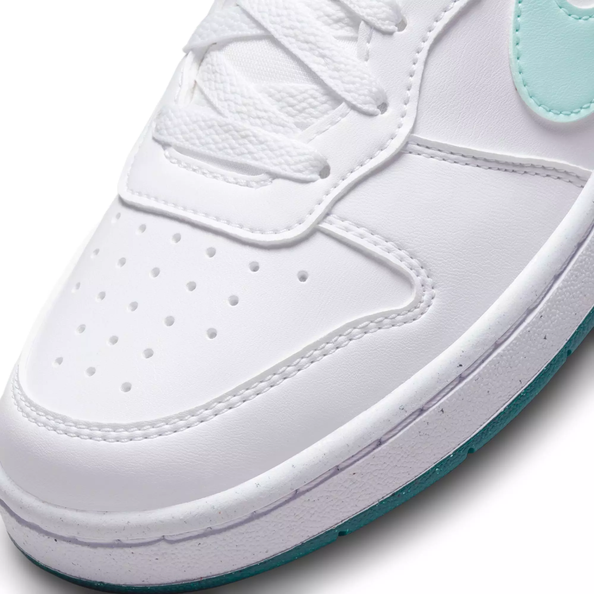 Nike Court Borough Low Recraft "White/Teal" Grade School Girls' Shoe - WHITE/TEAL
