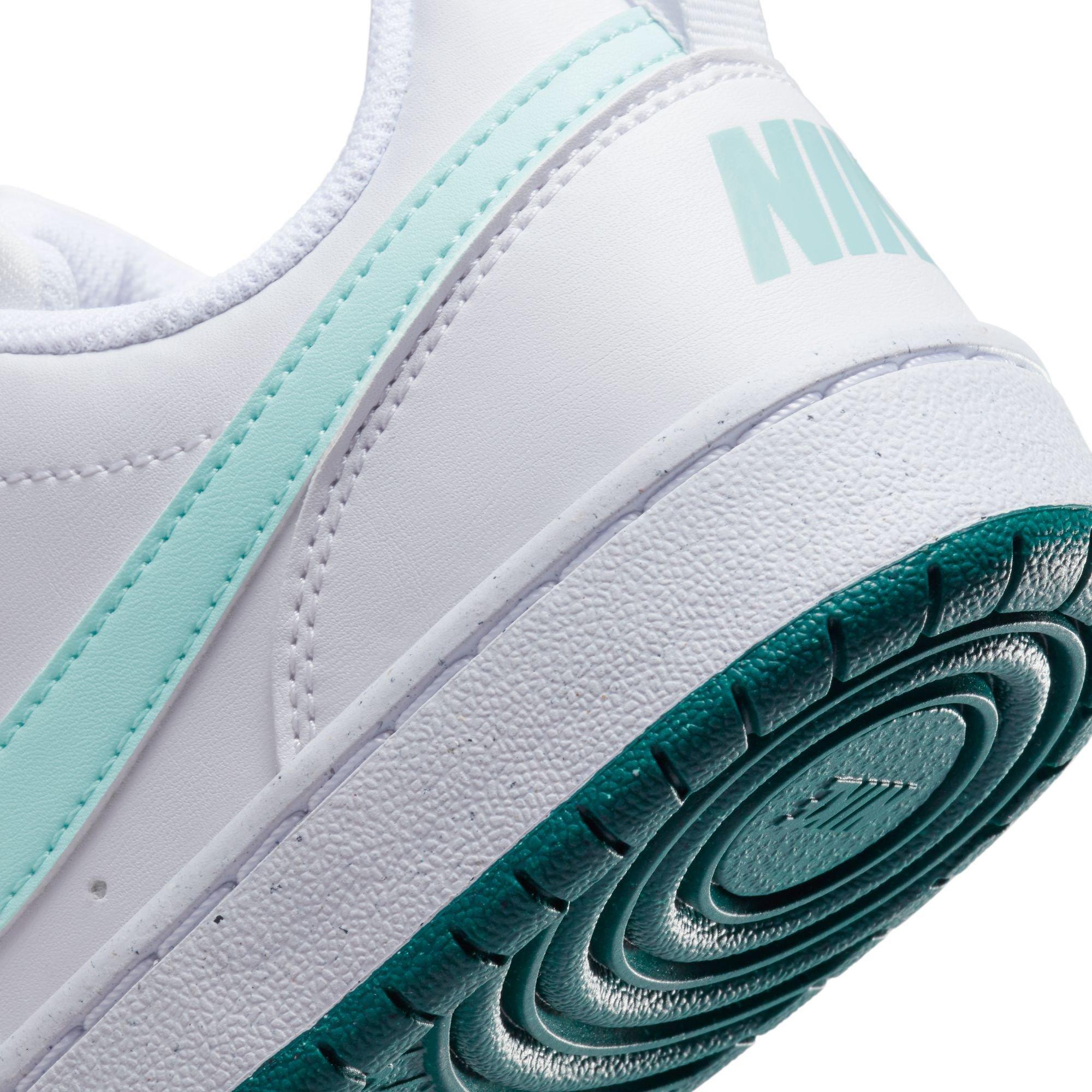 Nike Court Borough Low Recraft "White/Teal" Grade School Girls' Shoe - WHITE/TEAL Thumbnail View 11