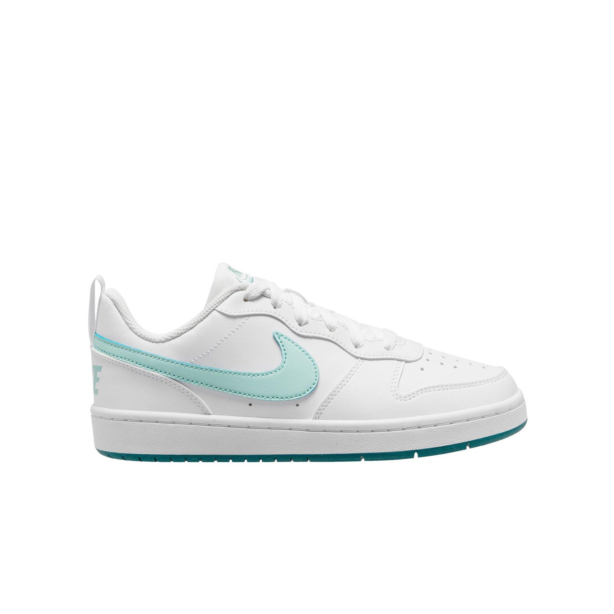 Nike Court Borough Low Recraft "White/Teal" Grade School Girls' Shoe - WHITE/TEAL Thumbnail View 1