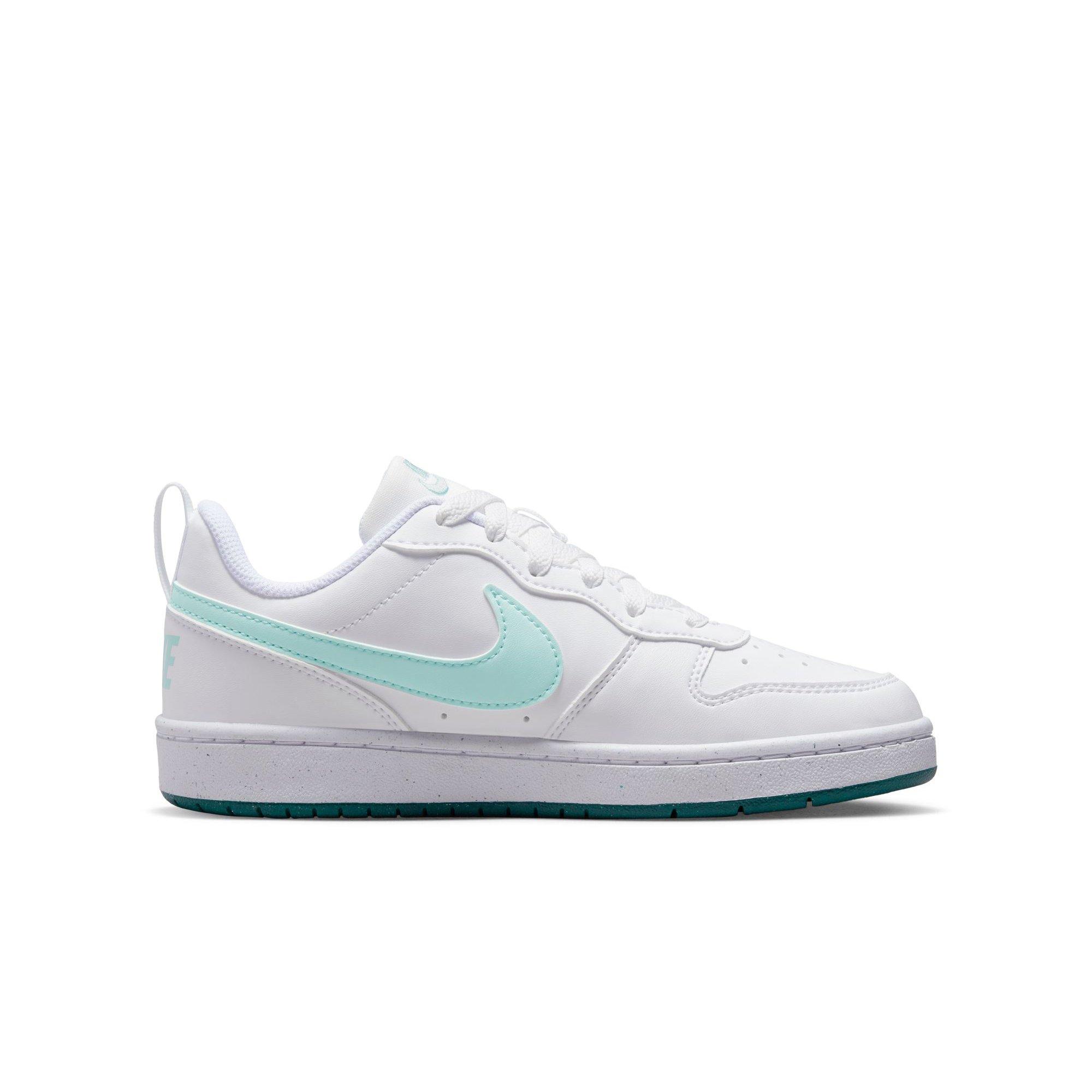 Nike Court Borough Low Recraft "White/Teal" Grade School Girls' Shoe - WHITE/TEAL Thumbnail View 2