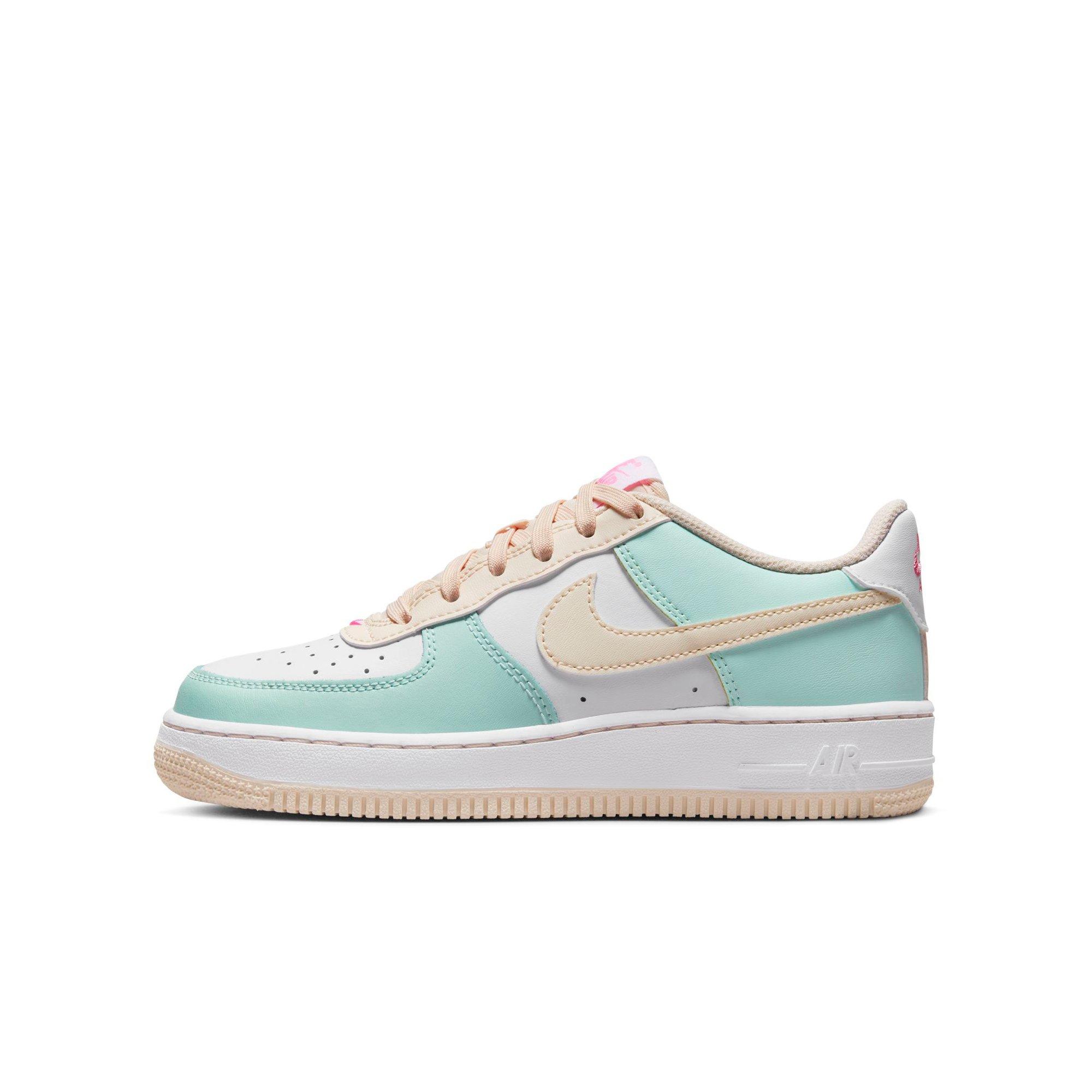 Nike Air Force 1 "Jade Ice/Guava Ice/White/Pink/Spell" Grade School Girls' Shoe - MULTI-COLOR Thumbnail View 3