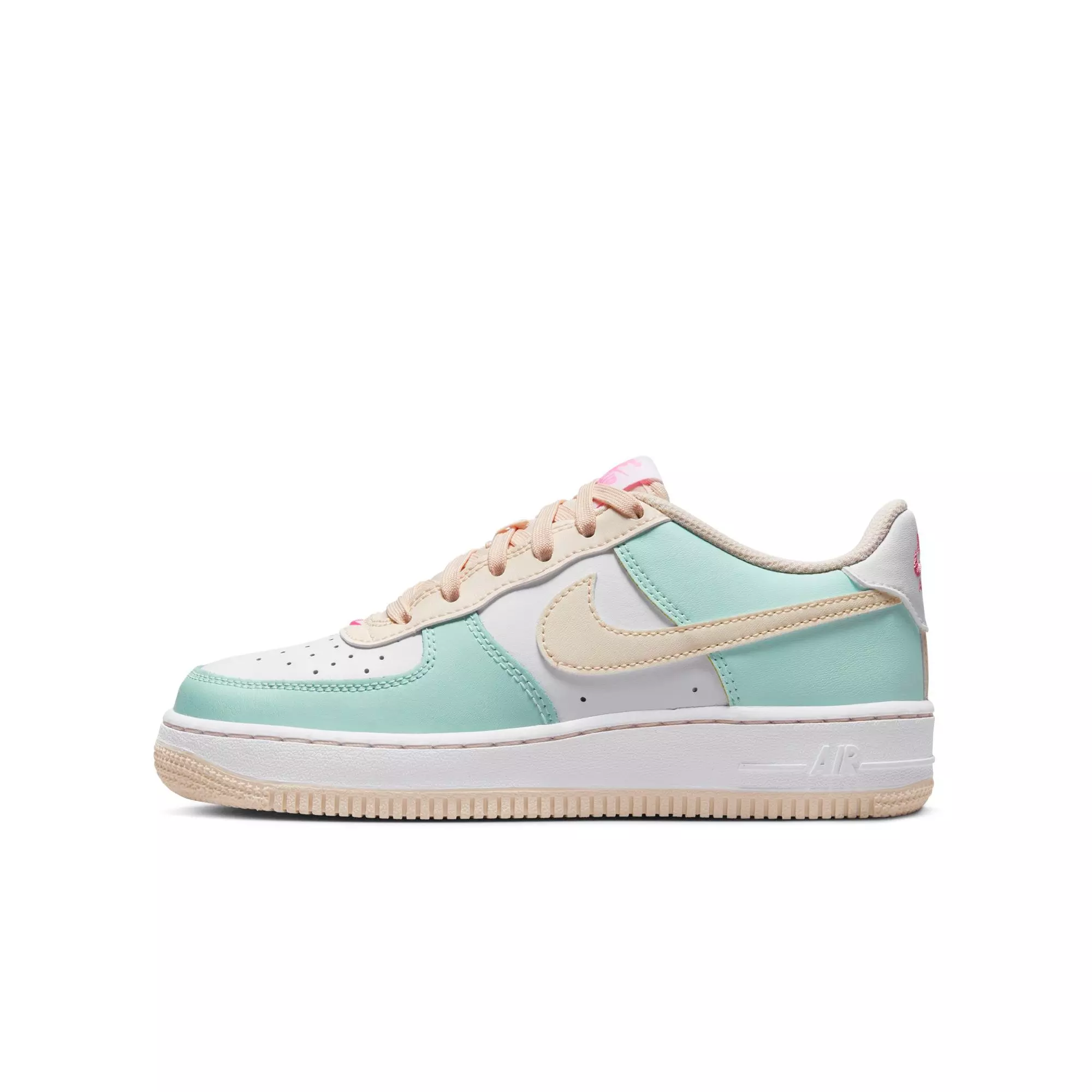 Nike Air Force 1 "Jade Ice/Guava Ice/White/Pink/Spell" Grade School Girls' Shoe - MULTI-COLOR