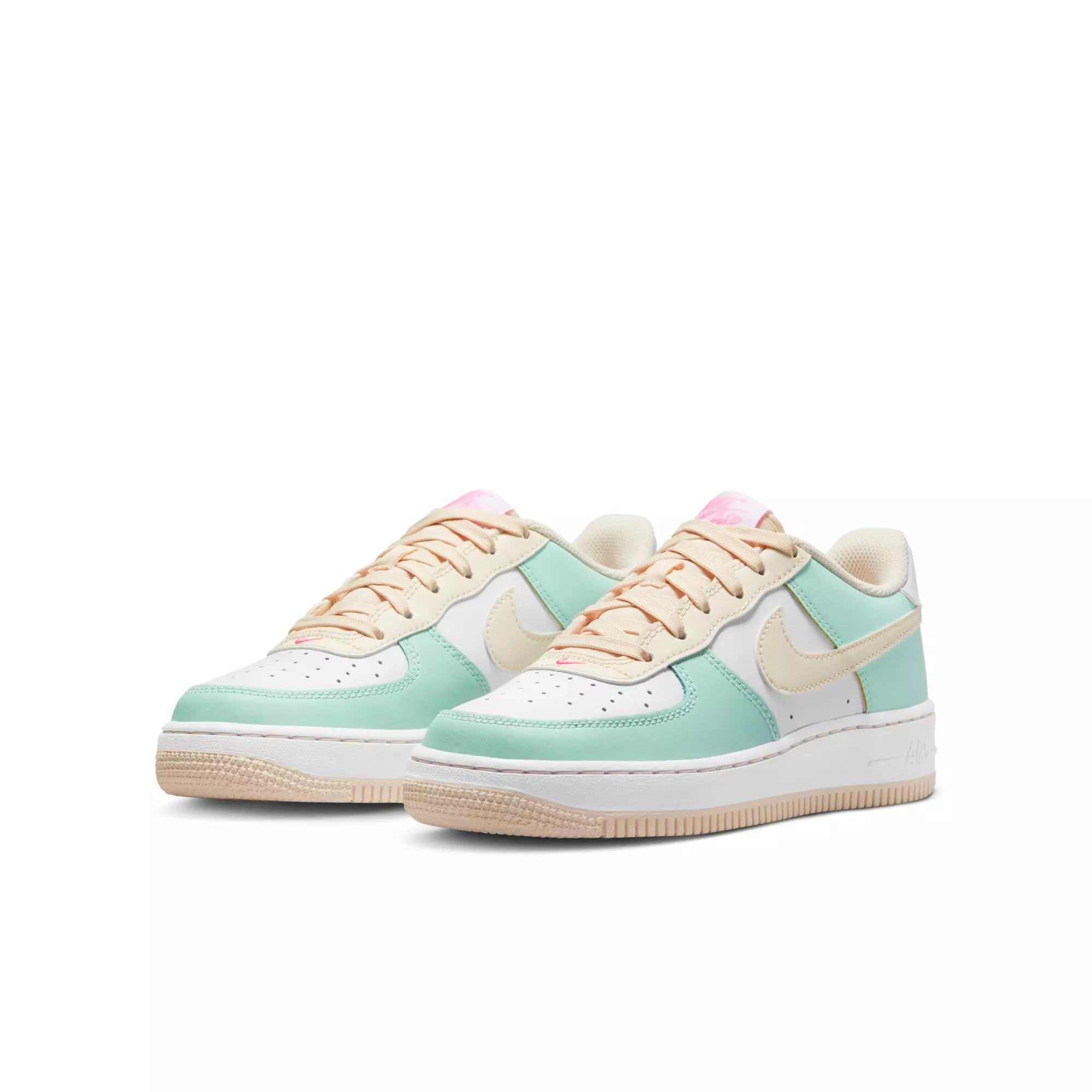 Nike Air Force 1 "Jade Ice/Guava Ice/White/Pink/Spell" Grade School Girls' Shoe - MULTI-COLOR