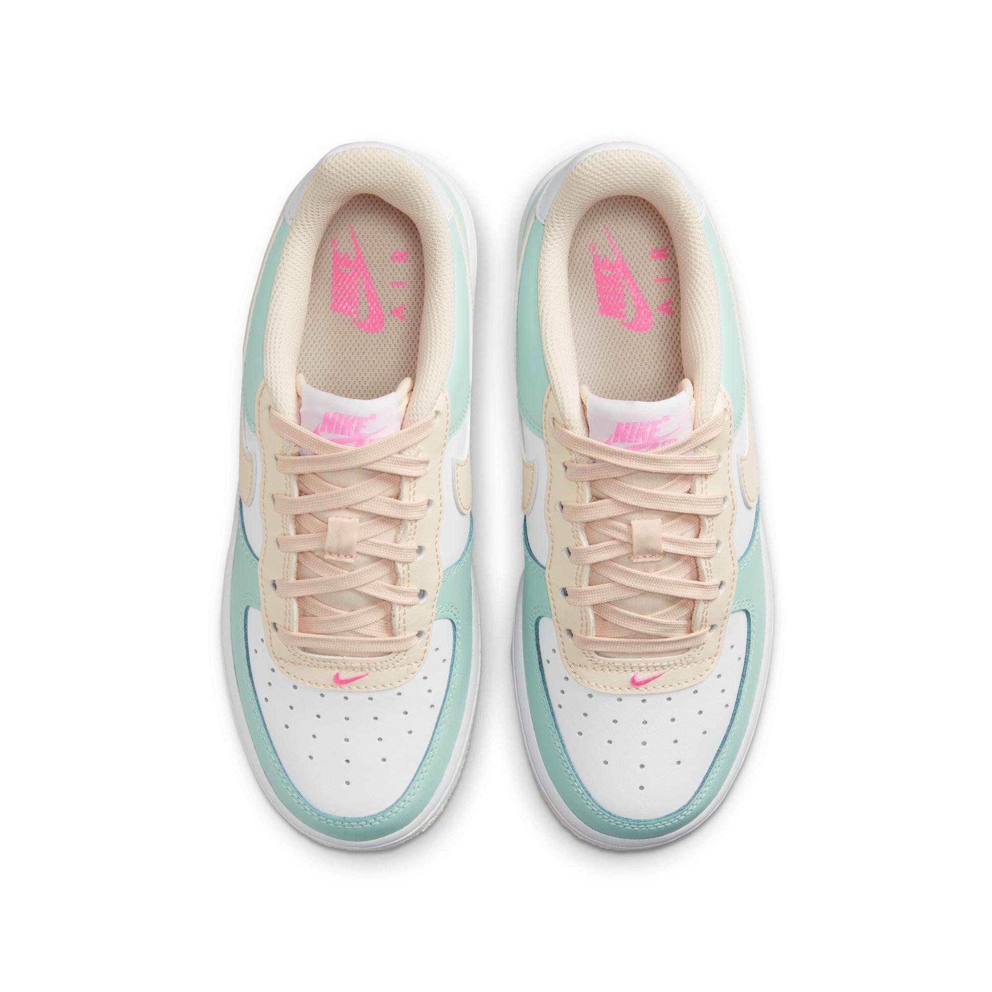 Nike Air Force 1 "Jade Ice/Guava Ice/White/Pink/Spell" Grade School Girls' Shoe - MULTI-COLOR Thumbnail View 6