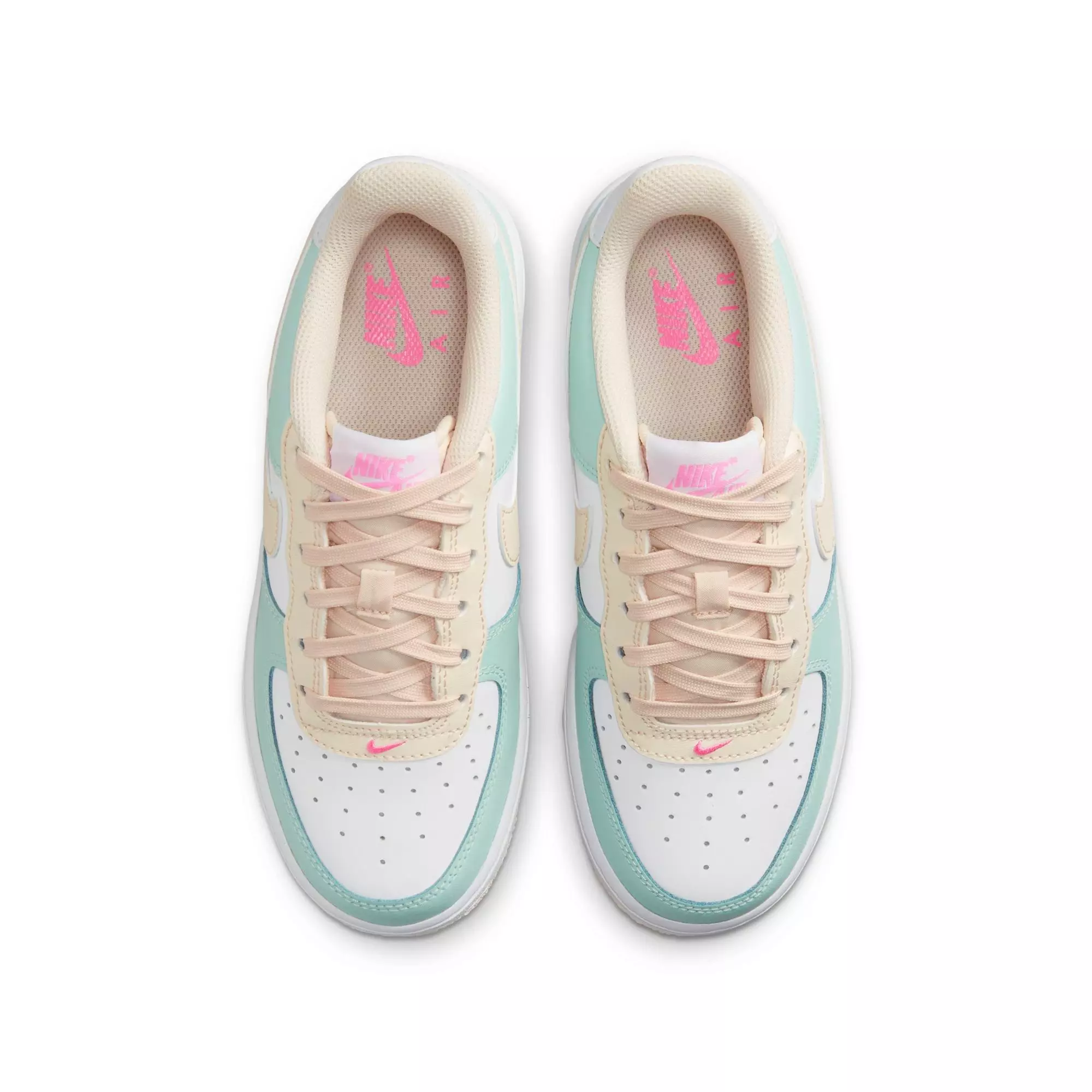 Nike Air Force 1 "Jade Ice/Guava Ice/White/Pink/Spell" Grade School Girls' Shoe - MULTI-COLOR