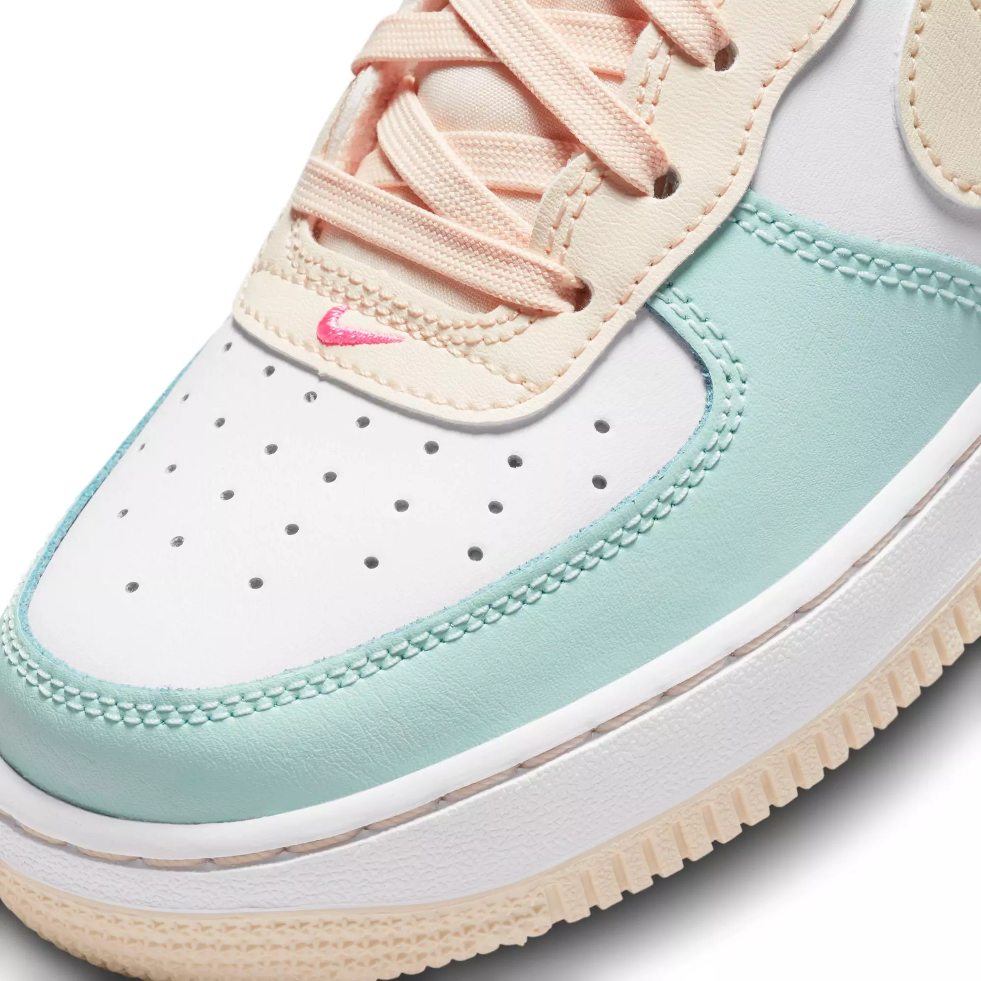 Nike Air Force 1 "Jade Ice/Guava Ice/White/Pink/Spell" Grade School Girls' Shoe - MULTI-COLOR
