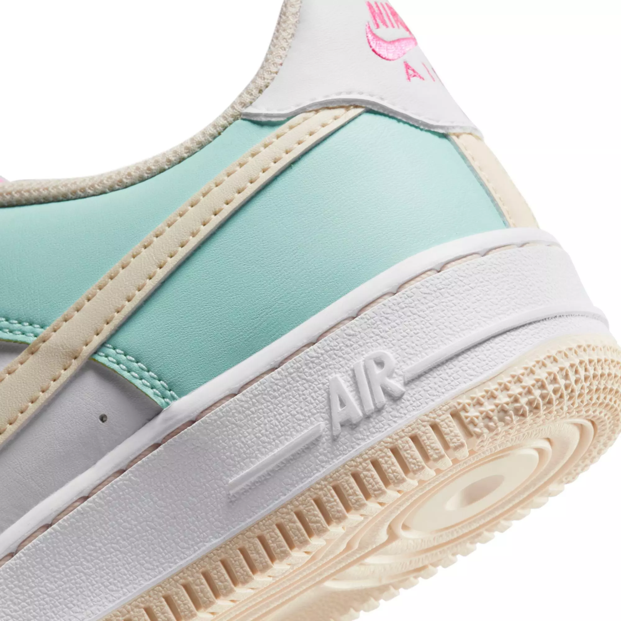 Nike Air Force 1 "Jade Ice/Guava Ice/White/Pink/Spell" Grade School Girls' Shoe - MULTI-COLOR