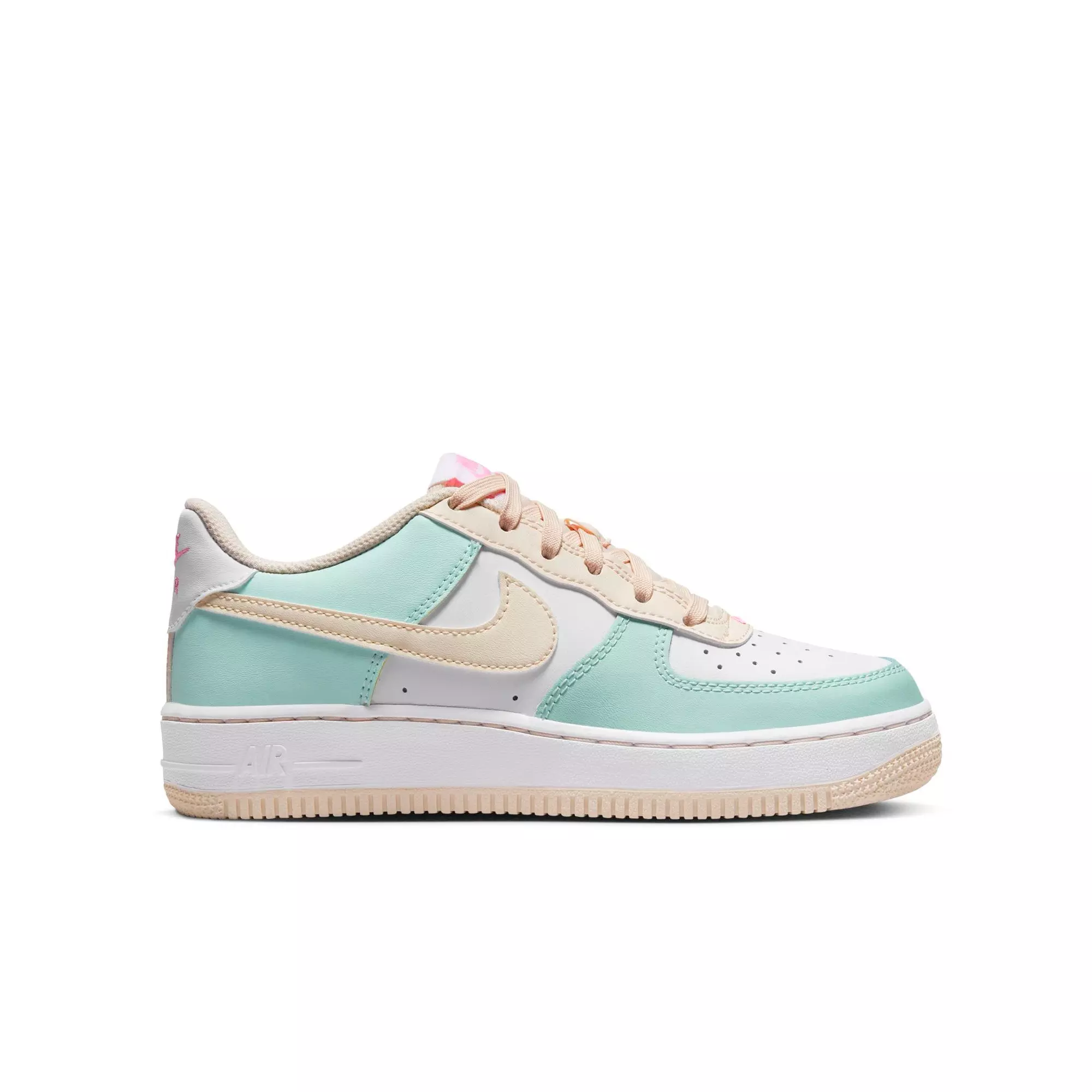 Nike Air Force 1 "Jade Ice/Guava Ice/White/Pink/Spell" Grade School Girls' Shoe - MULTI-COLOR