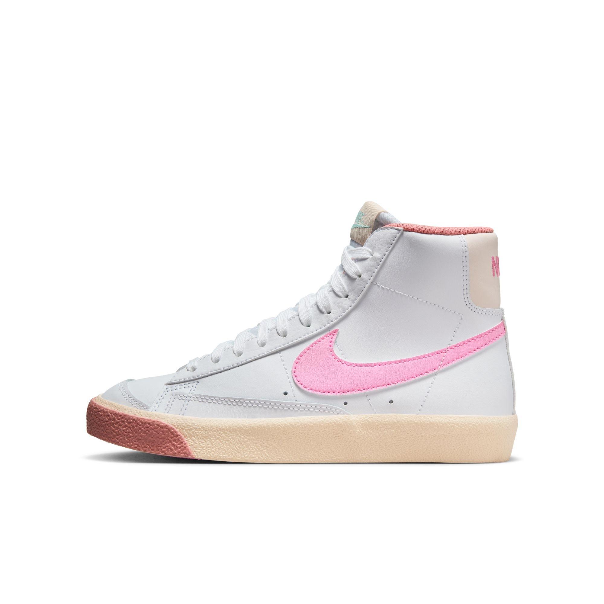Nike Blazer Mid '77 "White/Pink Spell/Guava Ice/Jade Ice" Grade School Girls' Shoe - WHITE/PINK Thumbnail View 3