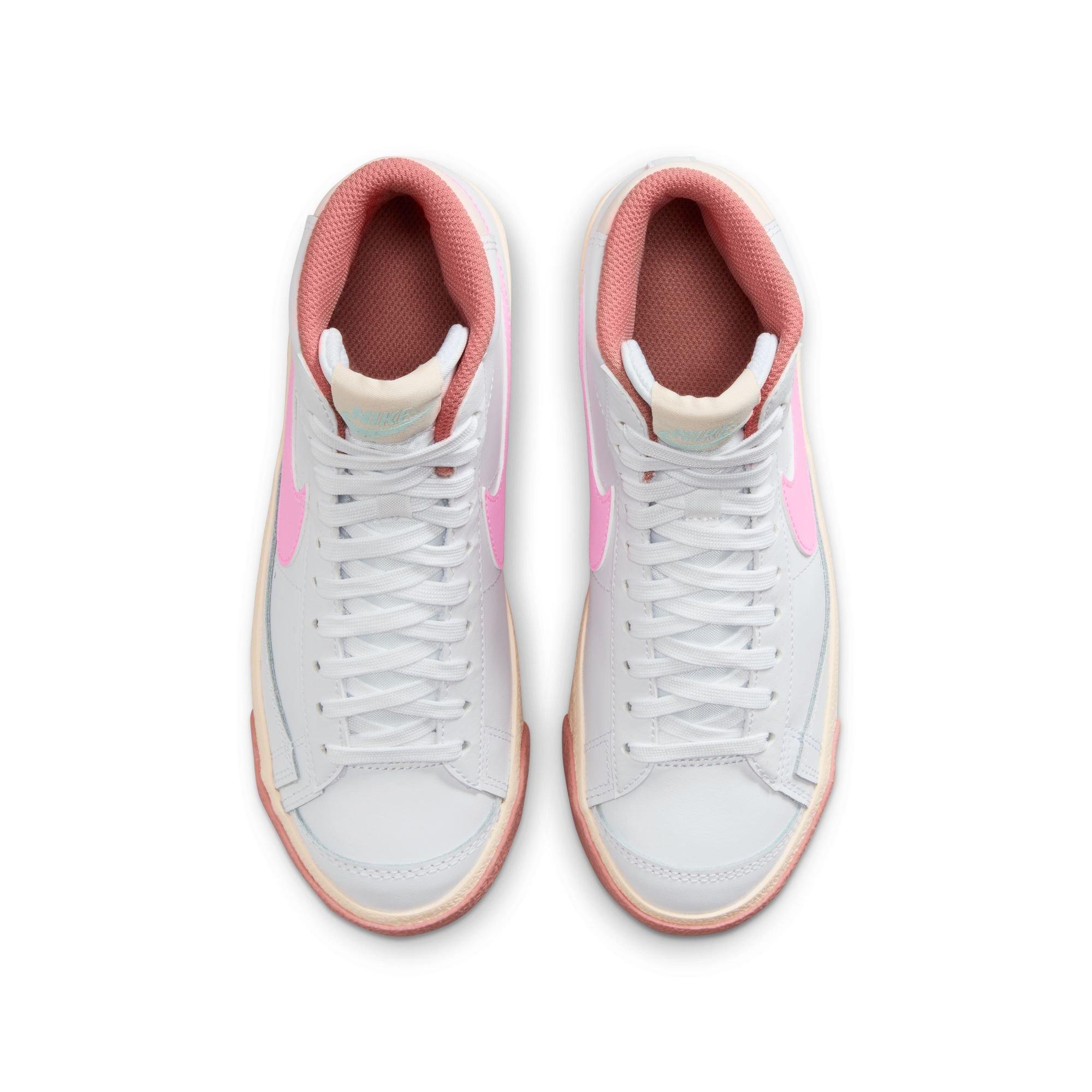 Nike Blazer Mid '77 "White/Pink Spell/Guava Ice/Jade Ice" Grade School Girls' Shoe - WHITE/PINK Thumbnail View 7
