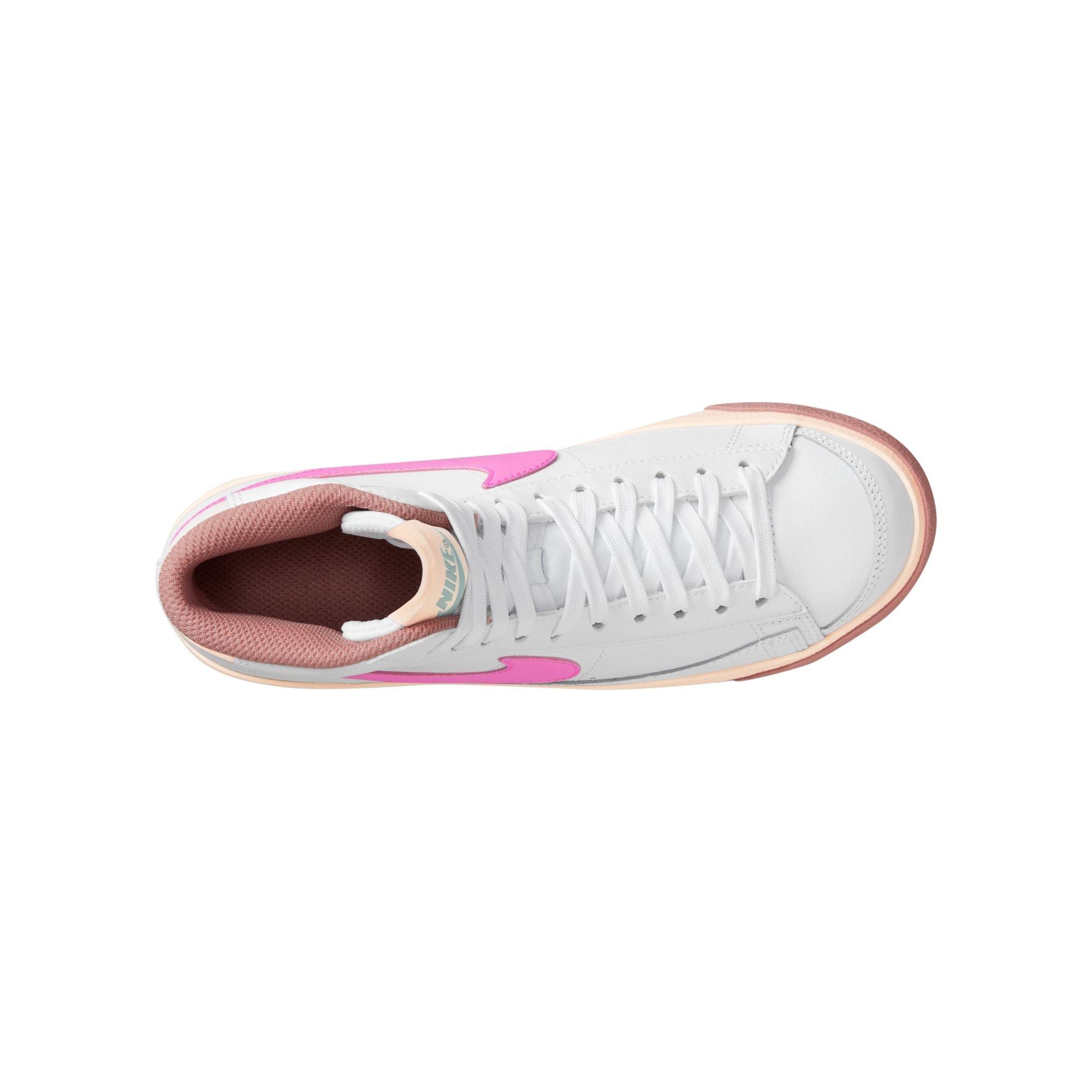 Nike Blazer Mid '77 "White/Pink Spell/Guava Ice/Jade Ice" Grade School Girls' Shoe - WHITE/PINK Thumbnail View 8