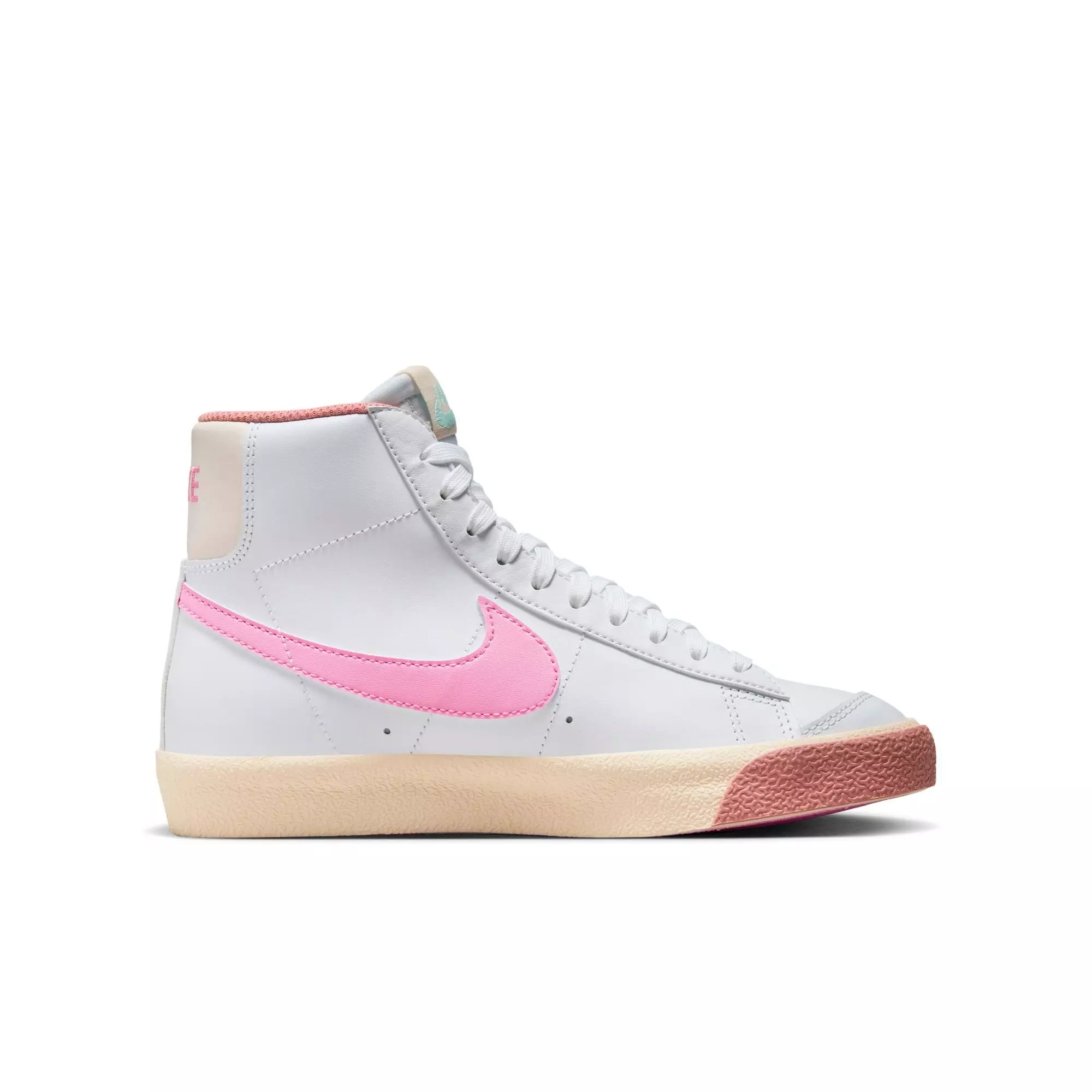 Nike Blazer Mid '77 "White/Pink Spell/Guava Ice/Jade Ice" Grade School Girls' Shoe - WHITE/PINK