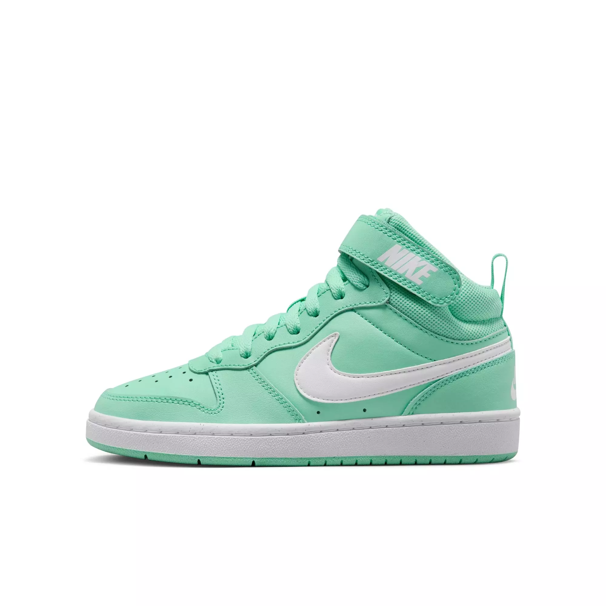 Nike Court Borough Mid "Emerald Rise/White" Grade School Girls' Shoe - GREEN