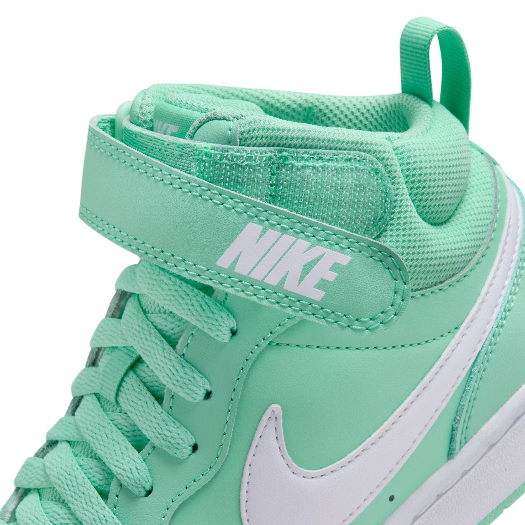 Nike Court Borough Mid "Emerald Rise/White" Grade School Girls' Shoe - GREEN Thumbnail View 12