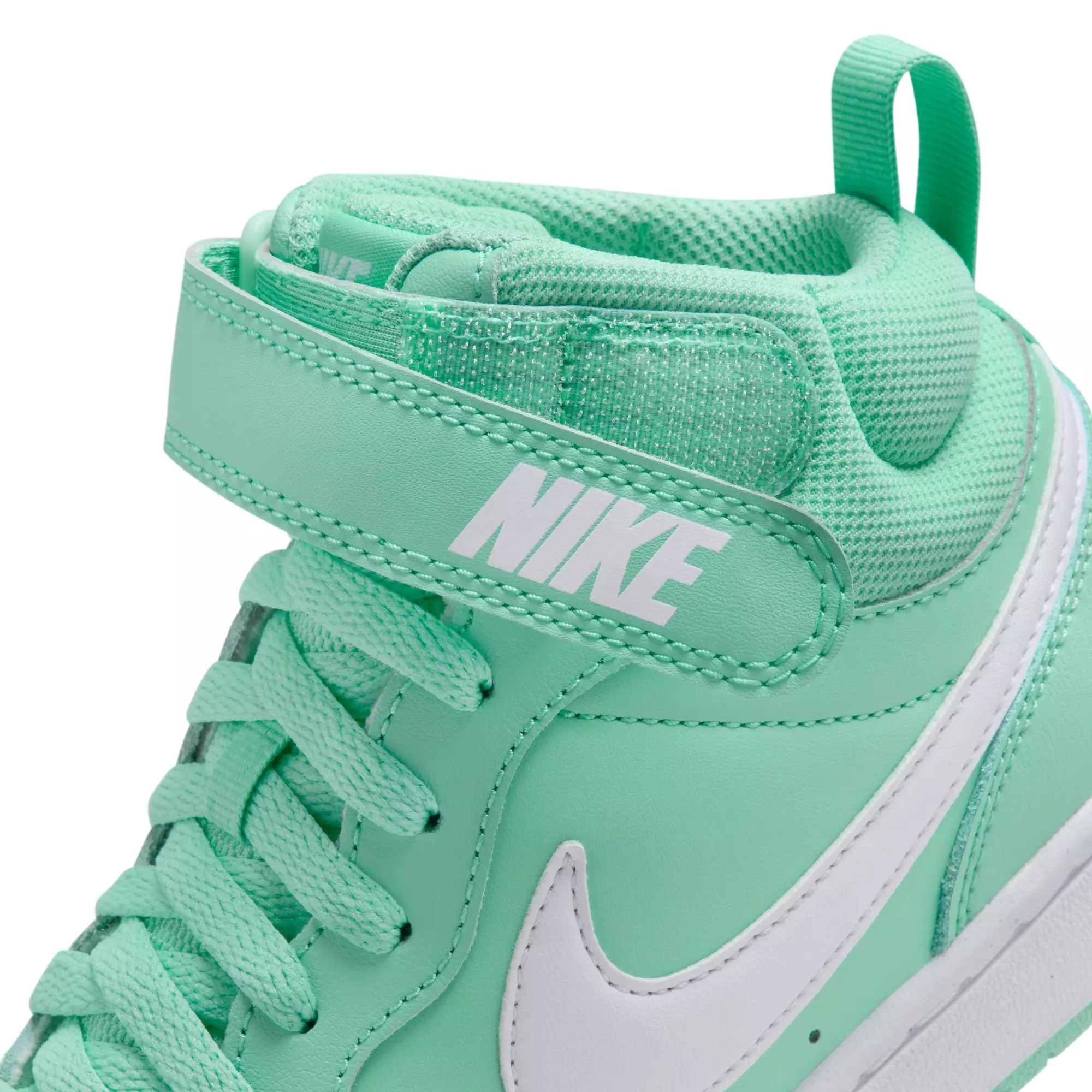 Nike Court Borough Mid "Emerald Rise/White" Grade School Girls' Shoe - GREEN