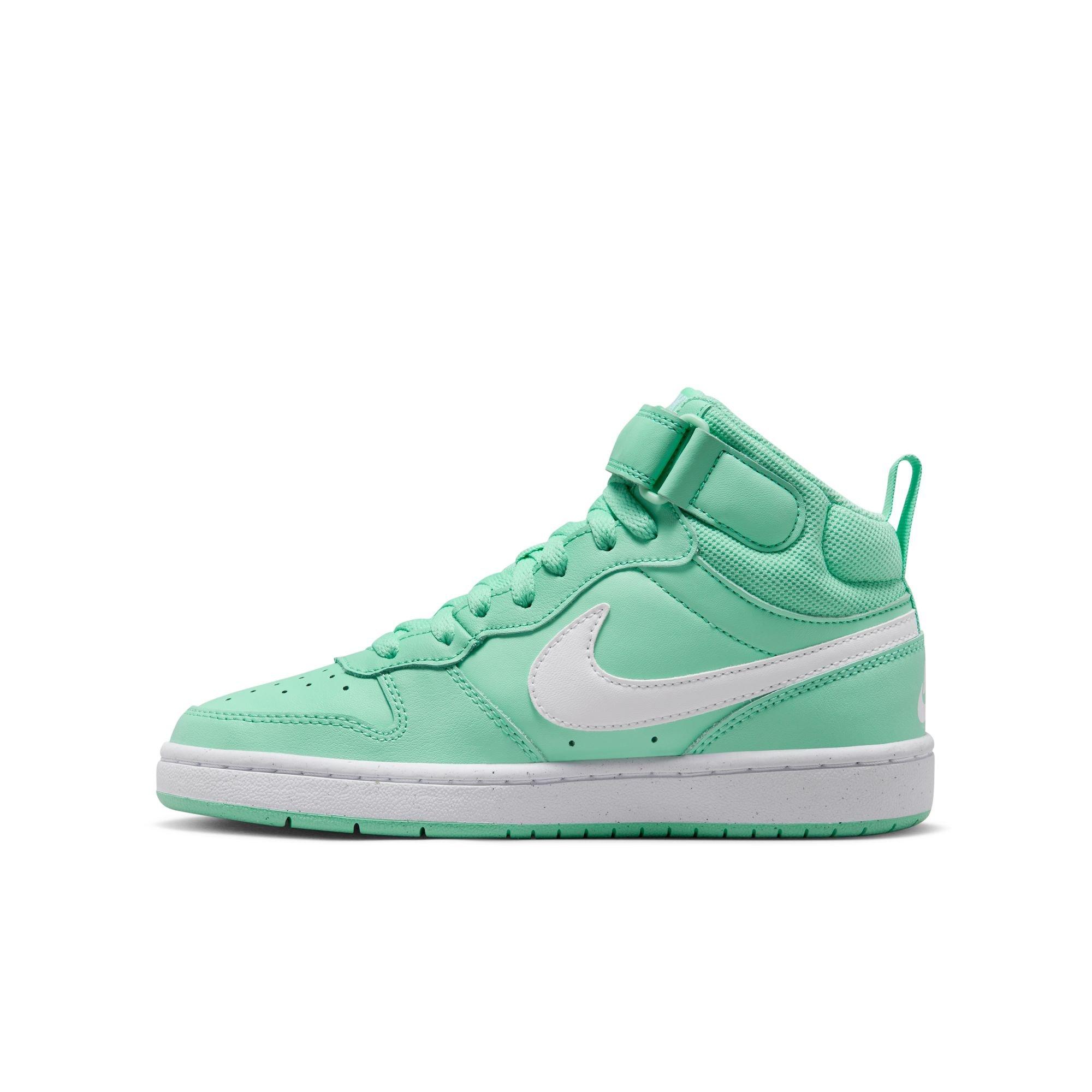 Nike Court Borough Mid "Emerald Rise/White" Grade School Girls' Shoe - GREEN Thumbnail View 4