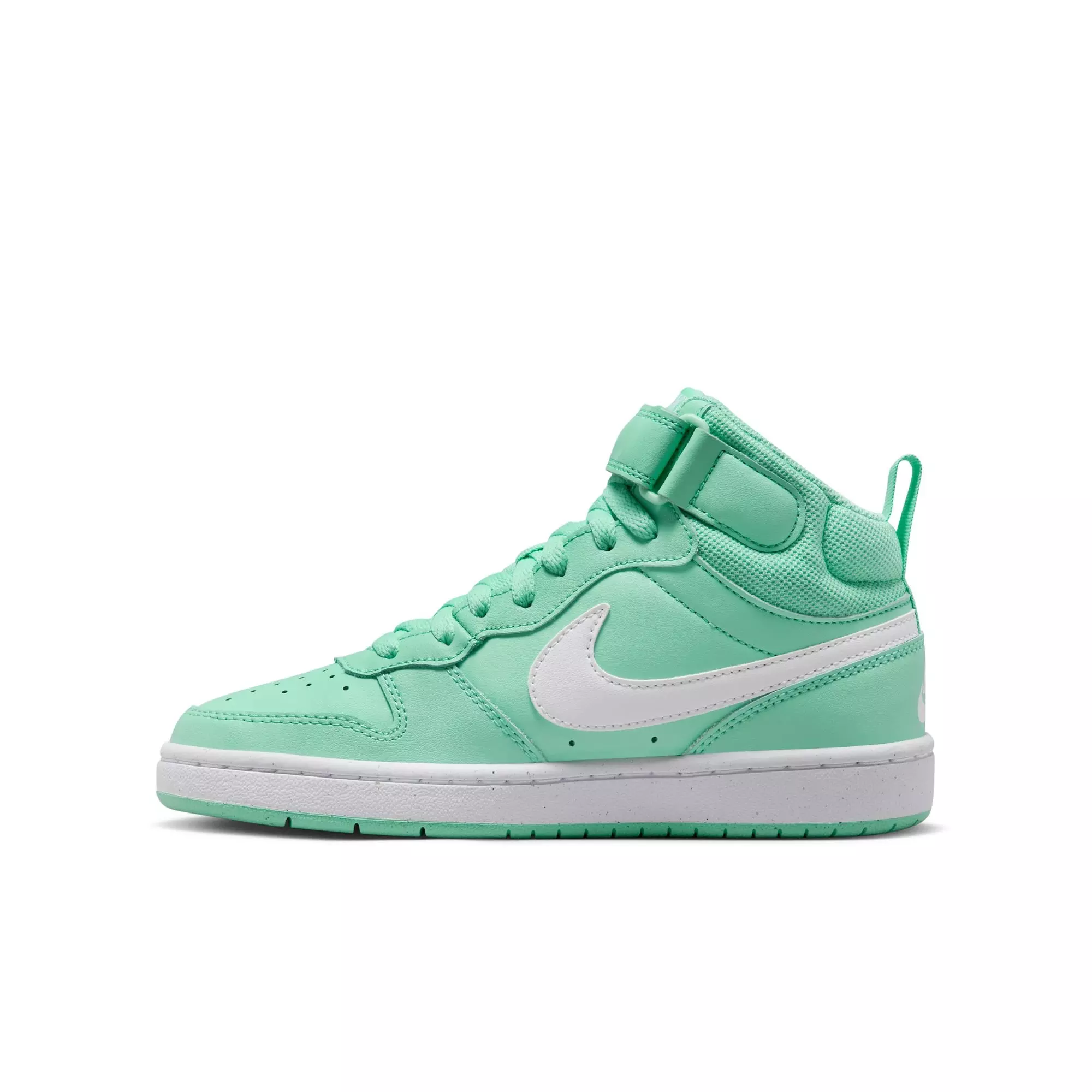 Nike Court Borough Mid "Emerald Rise/White" Grade School Girls' Shoe - GREEN