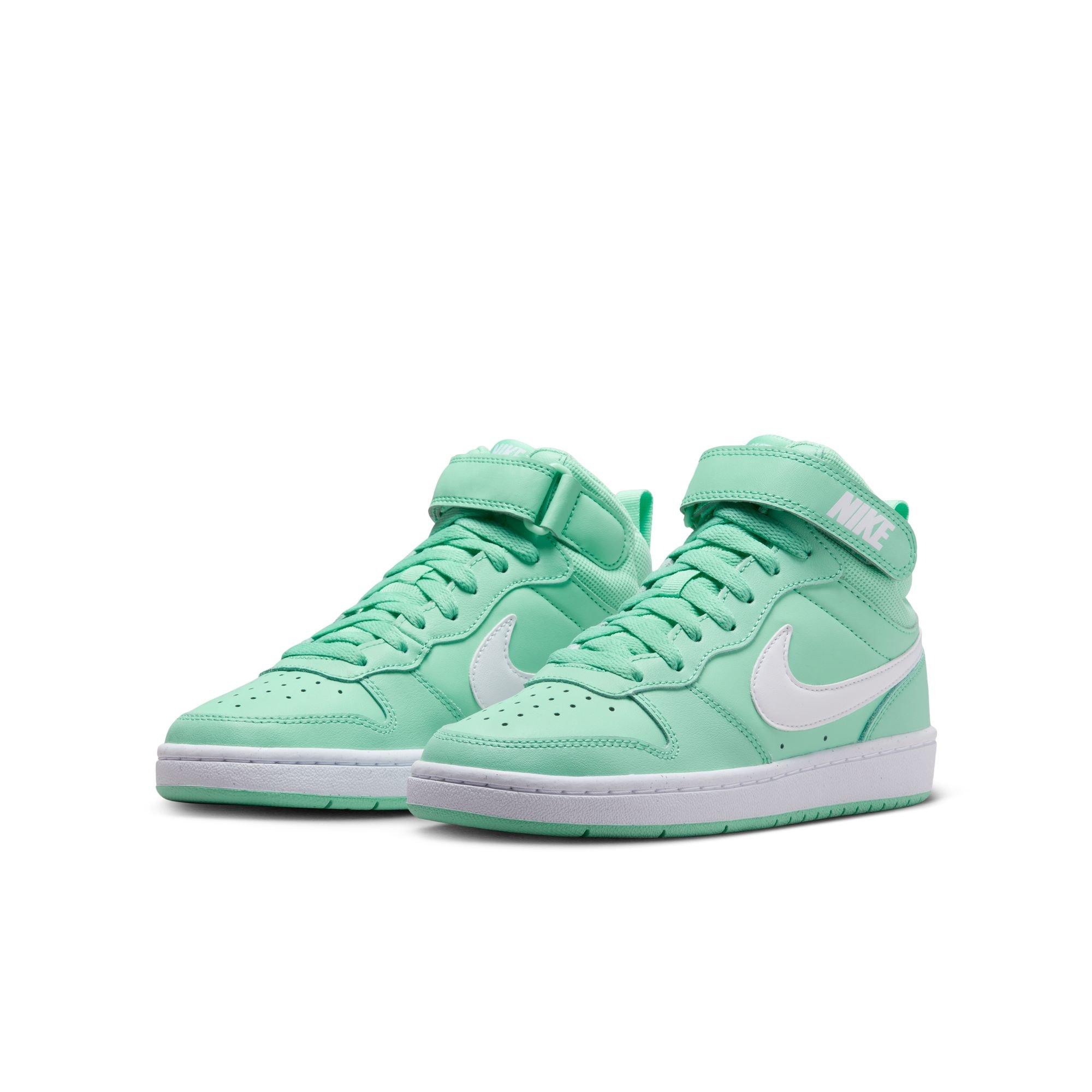 Nike Court Borough Mid "Emerald Rise/White" Grade School Girls' Shoe - GREEN Thumbnail View 5