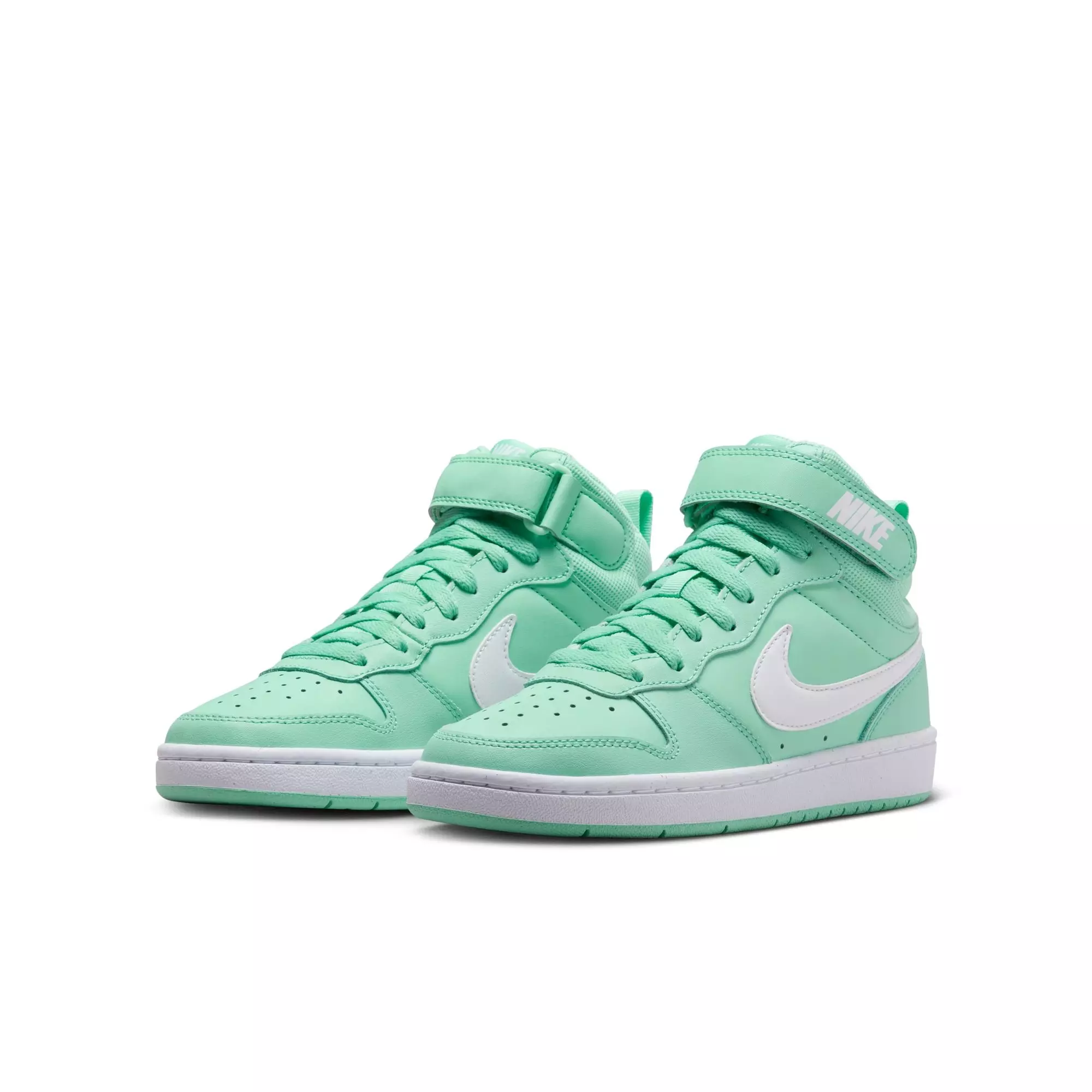 Nike Court Borough Mid "Emerald Rise/White" Grade School Girls' Shoe - GREEN