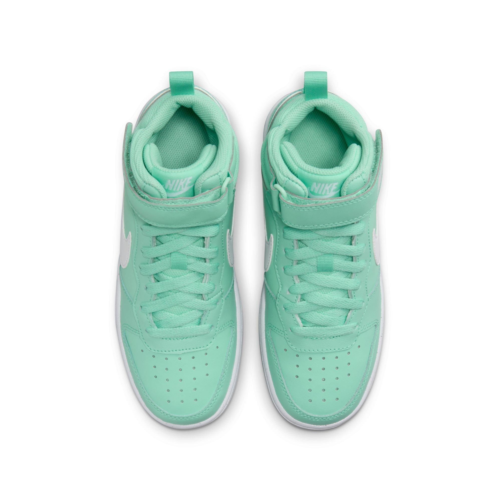 Nike Court Borough Mid "Emerald Rise/White" Grade School Girls' Shoe - GREEN Thumbnail View 6