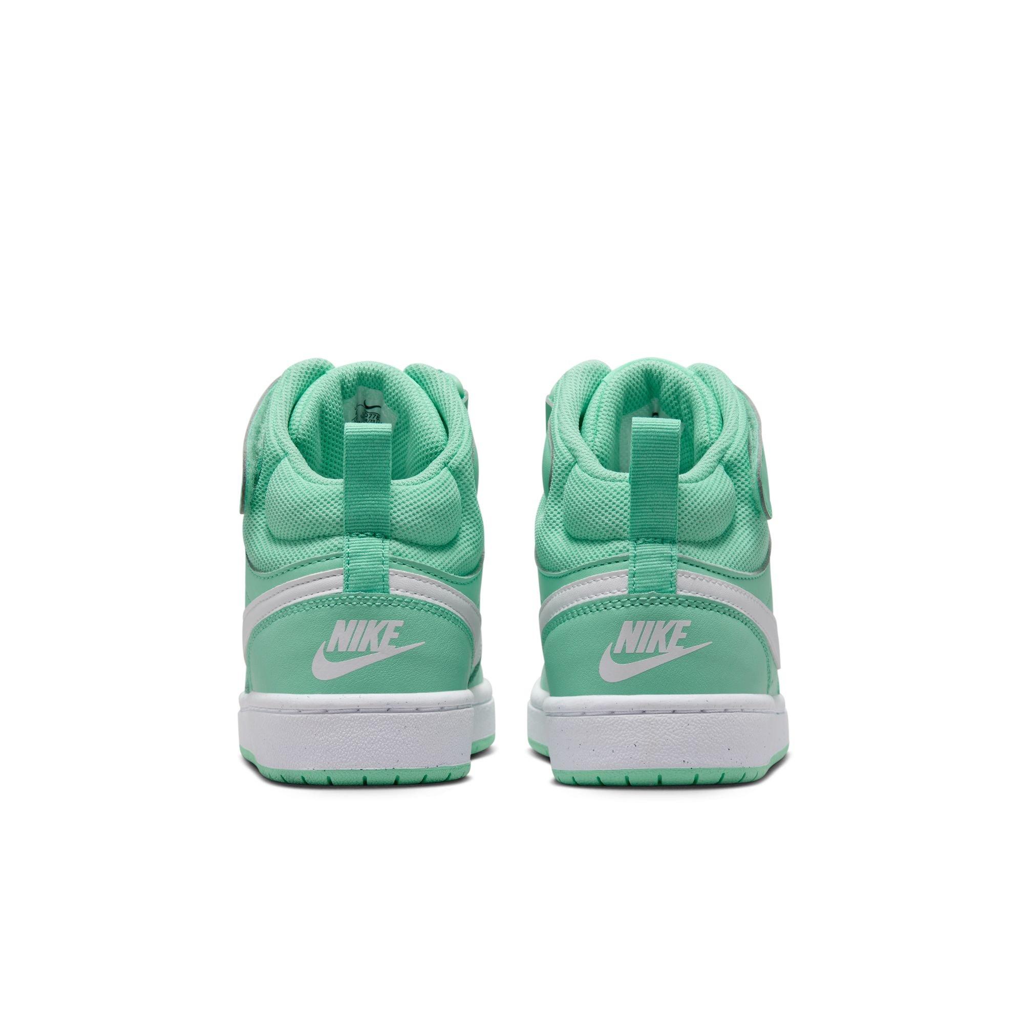 Nike Court Borough Mid "Emerald Rise/White" Grade School Girls' Shoe - GREEN Thumbnail View 7