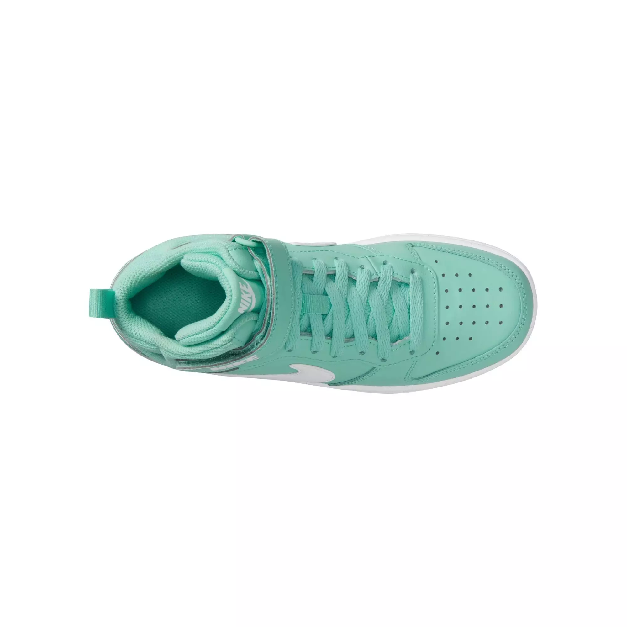 Nike Court Borough Mid "Emerald Rise/White" Grade School Girls' Shoe - GREEN