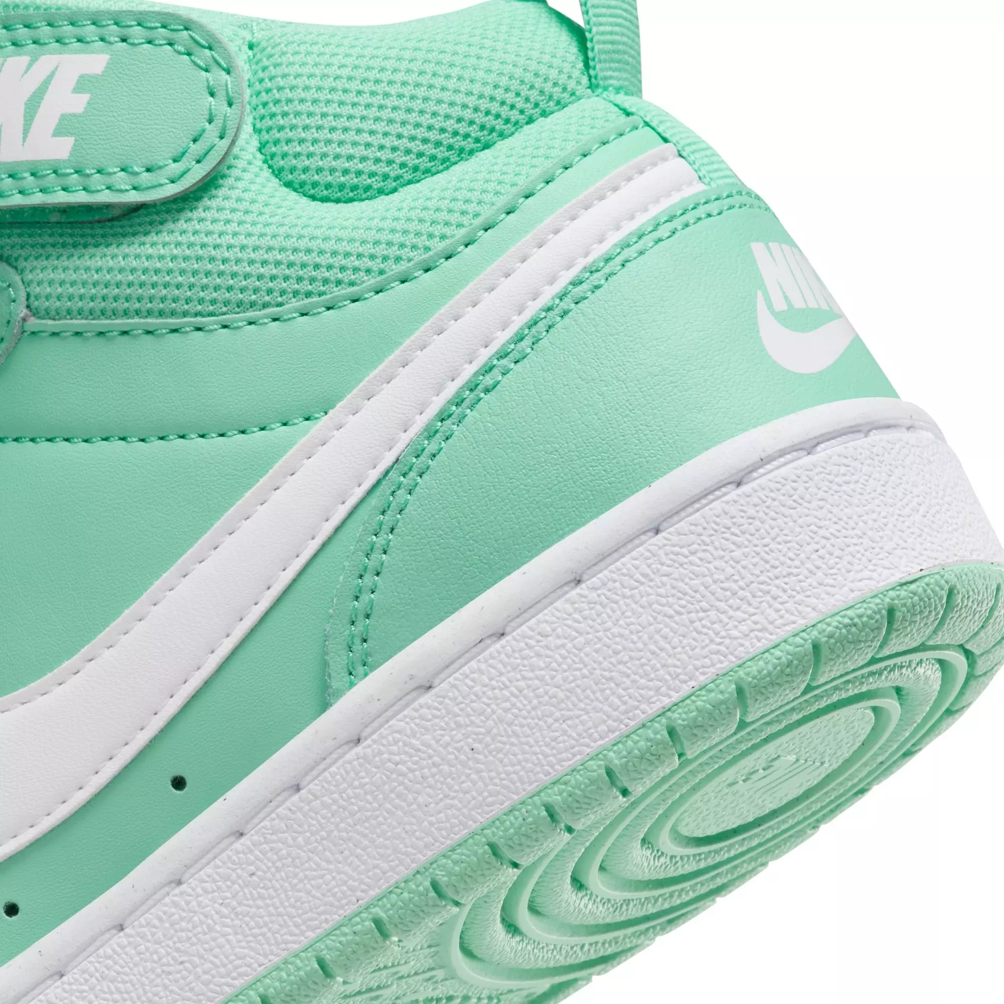 Nike Court Borough Mid "Emerald Rise/White" Grade School Girls' Shoe - GREEN