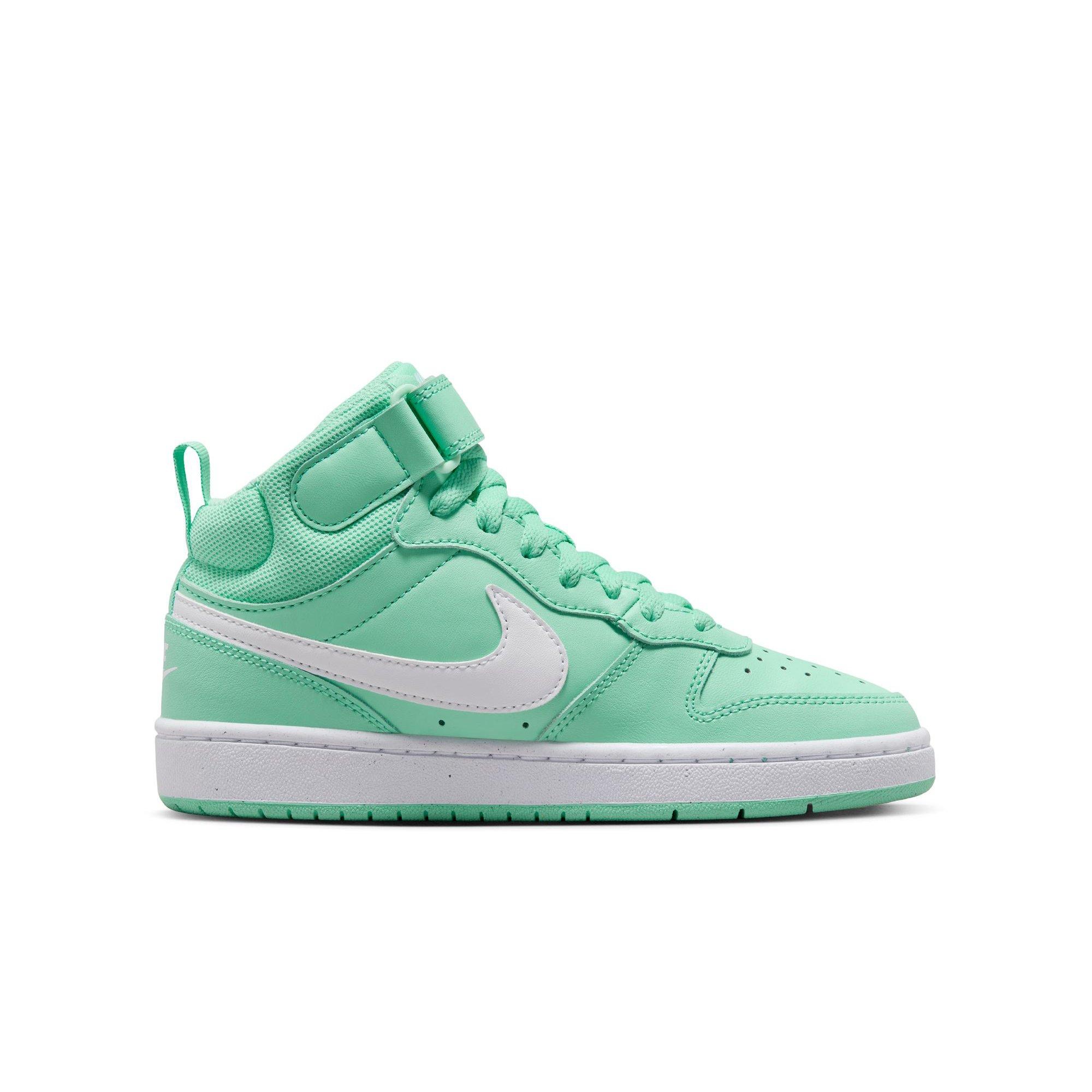 Nike Court Borough Mid "Emerald Rise/White" Grade School Girls' Shoe - GREEN Thumbnail View 2
