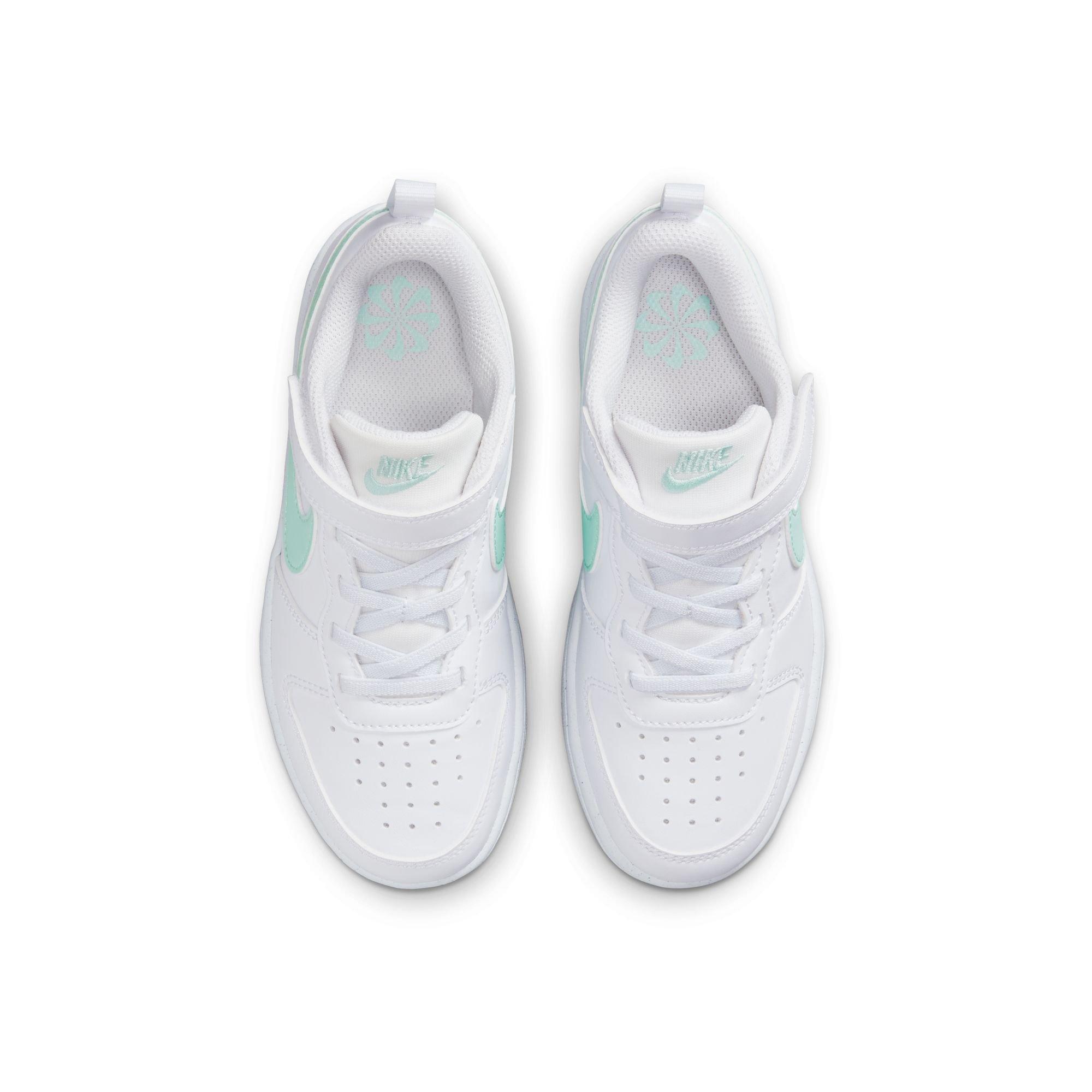 Nike Court Borough Low Recraft "White/Teal" Preschool Girls' Shoe - WHITE/TEAL Thumbnail View 6
