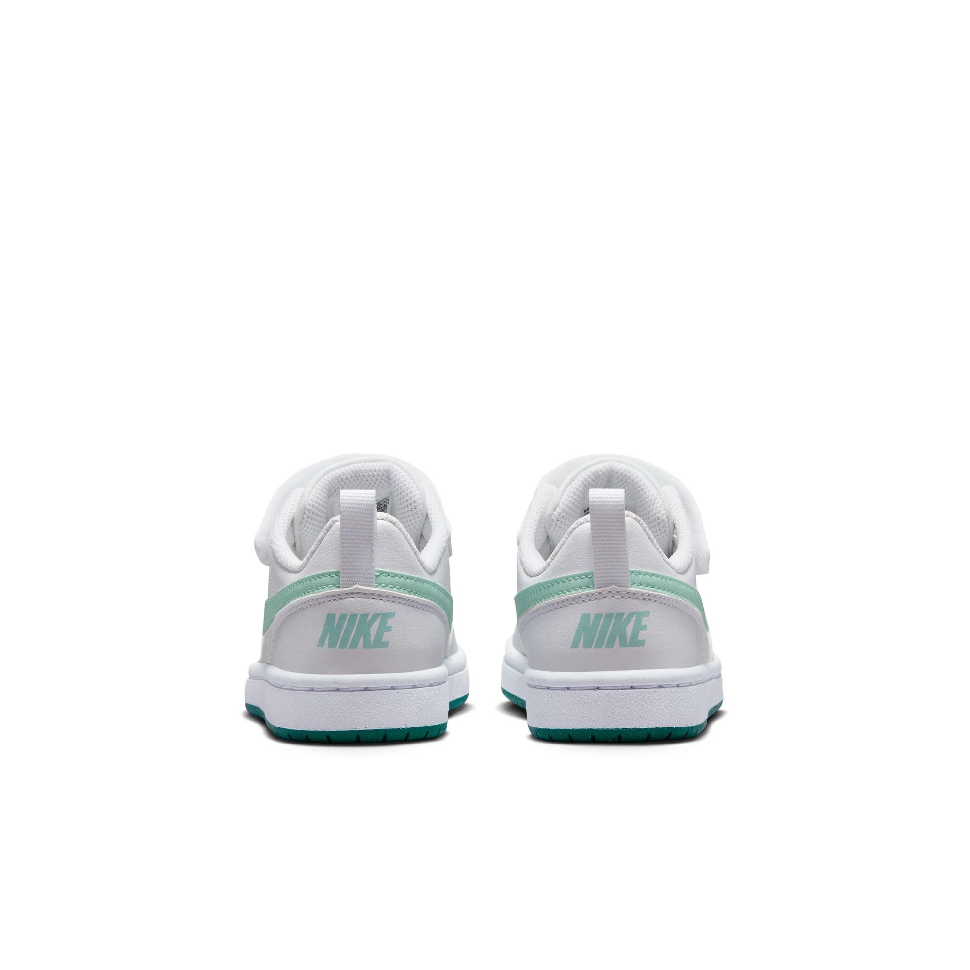 Nike Court Borough Low Recraft "White/Teal" Preschool Girls' Shoe - WHITE/TEAL Thumbnail View 7