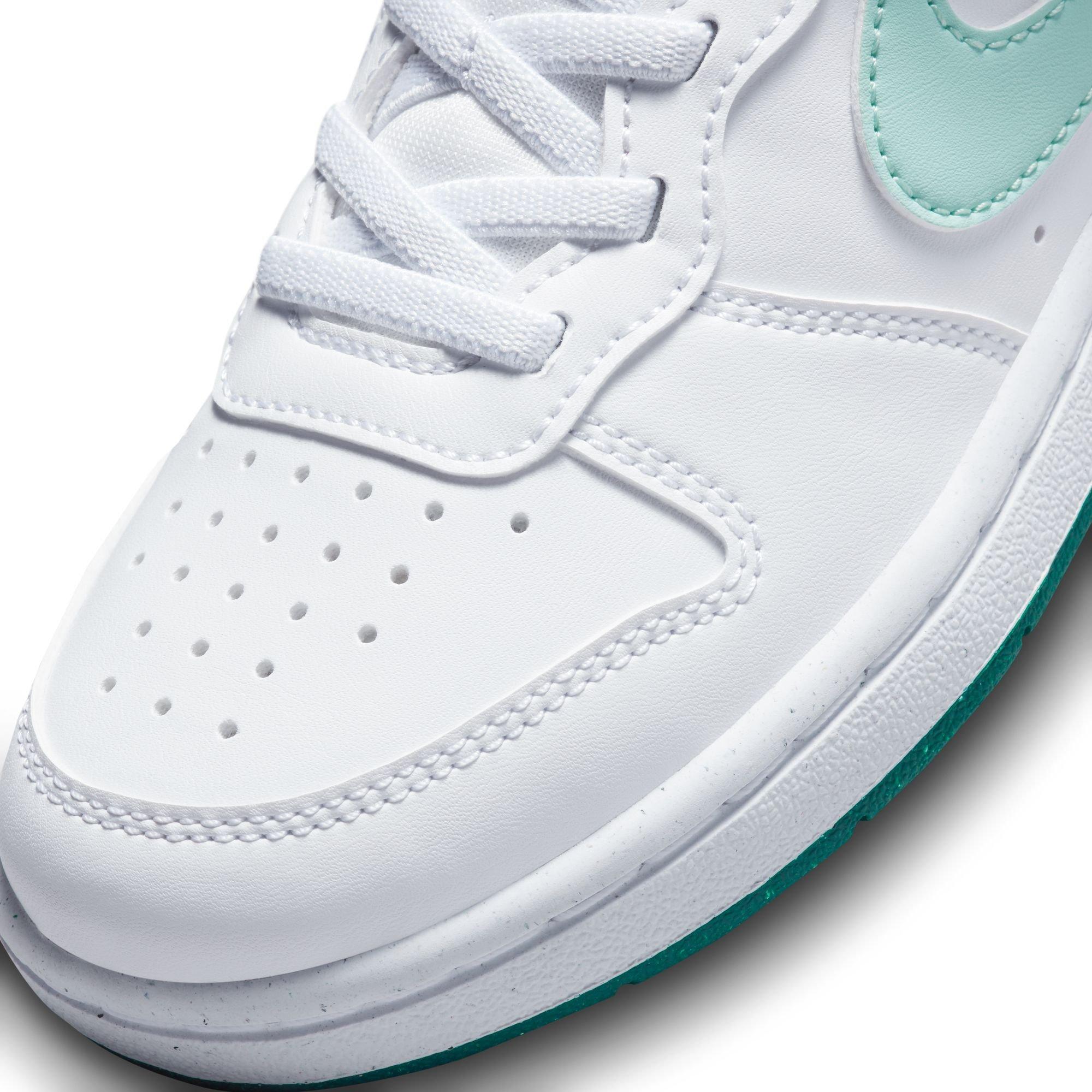 Nike Court Borough Low Recraft "White/Teal" Preschool Girls' Shoe - WHITE/TEAL Thumbnail View 9