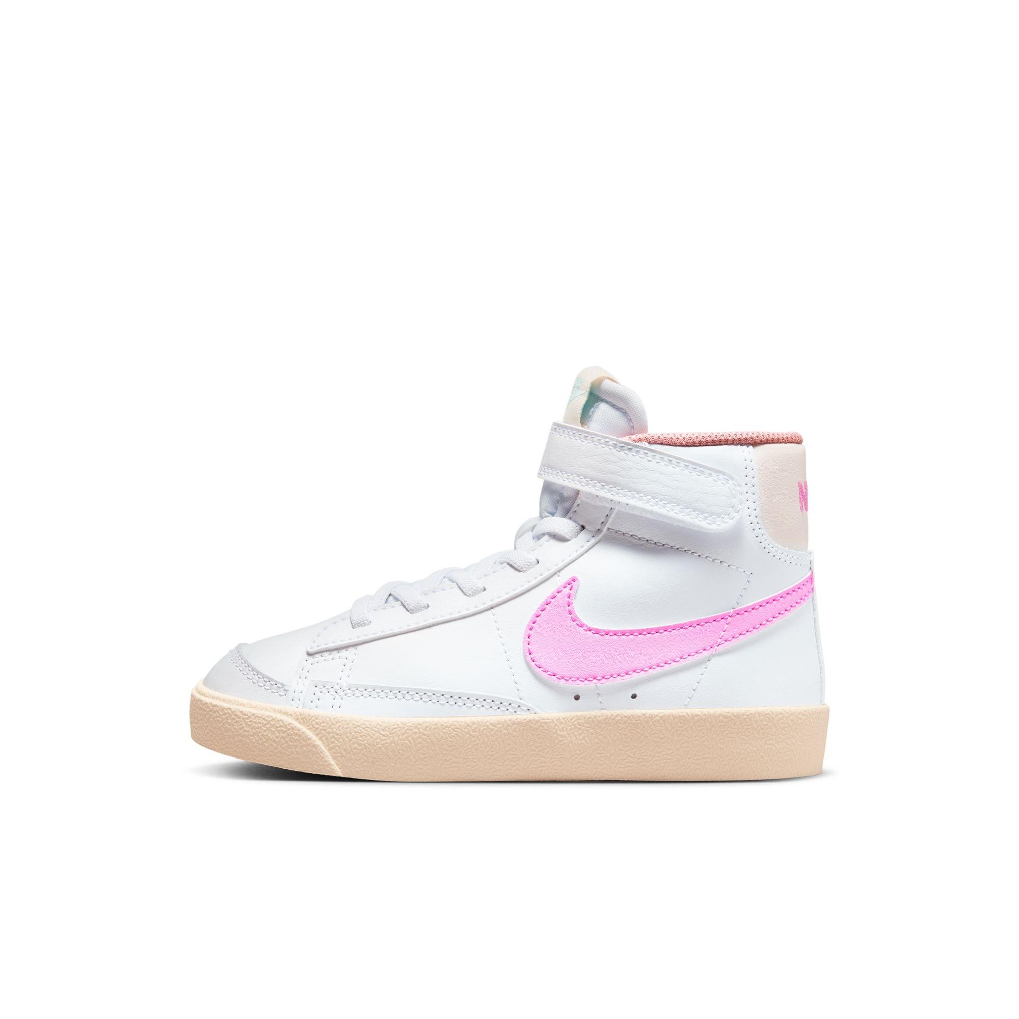 Nike Blazer Mid '77 "White/Pink Spell/Guava Ice/Jade Ice" Preschool Girls' Shoe - WHITE/PINK Thumbnail View 3