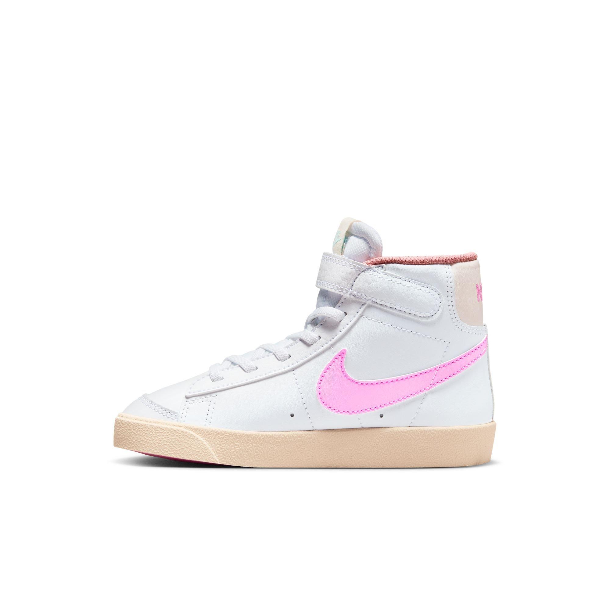 Nike Blazer Mid '77 "White/Pink Spell/Guava Ice/Jade Ice" Preschool Girls' Shoe - WHITE/PINK Thumbnail View 4