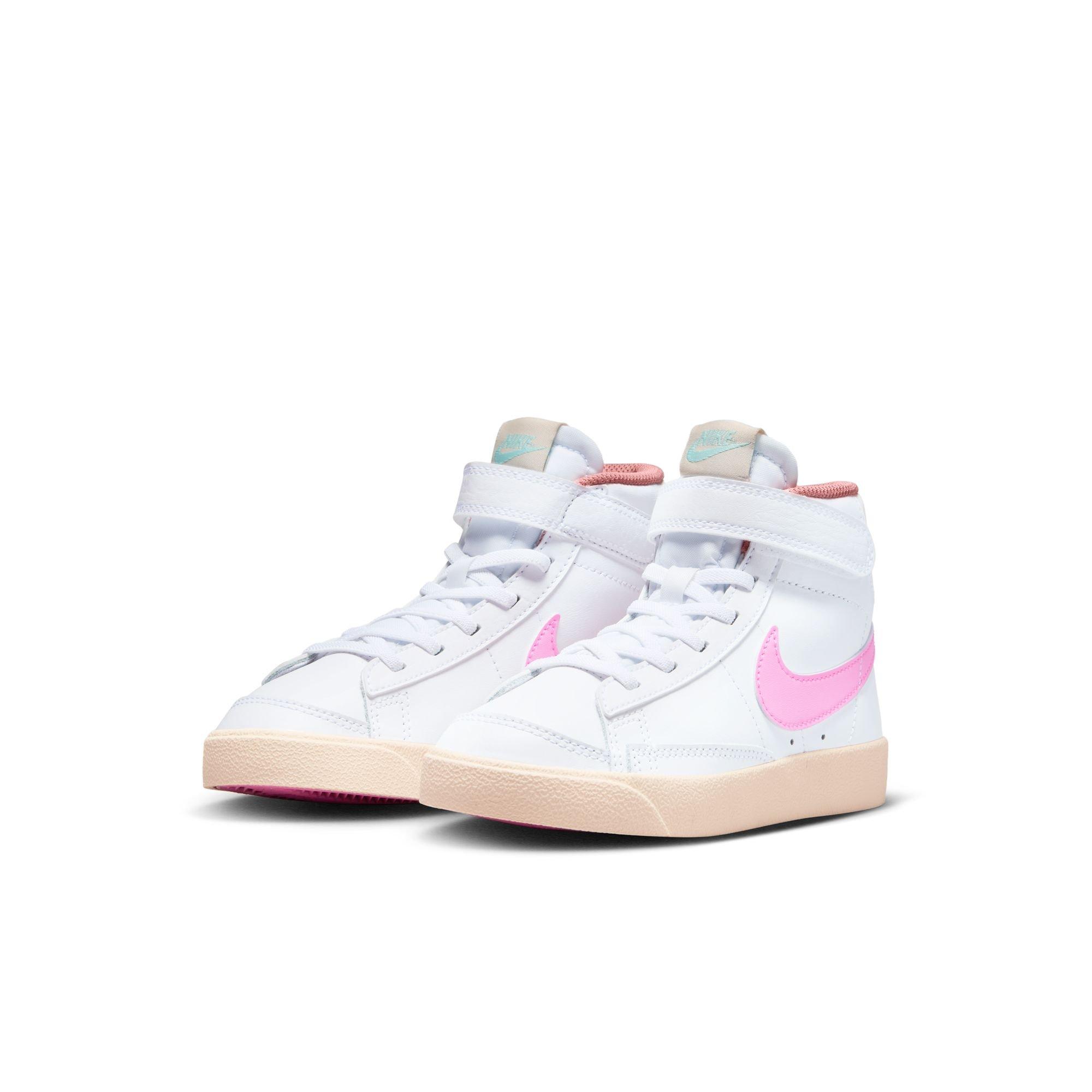 Nike Blazer Mid '77 "White/Pink Spell/Guava Ice/Jade Ice" Preschool Girls' Shoe - WHITE/PINK Thumbnail View 5