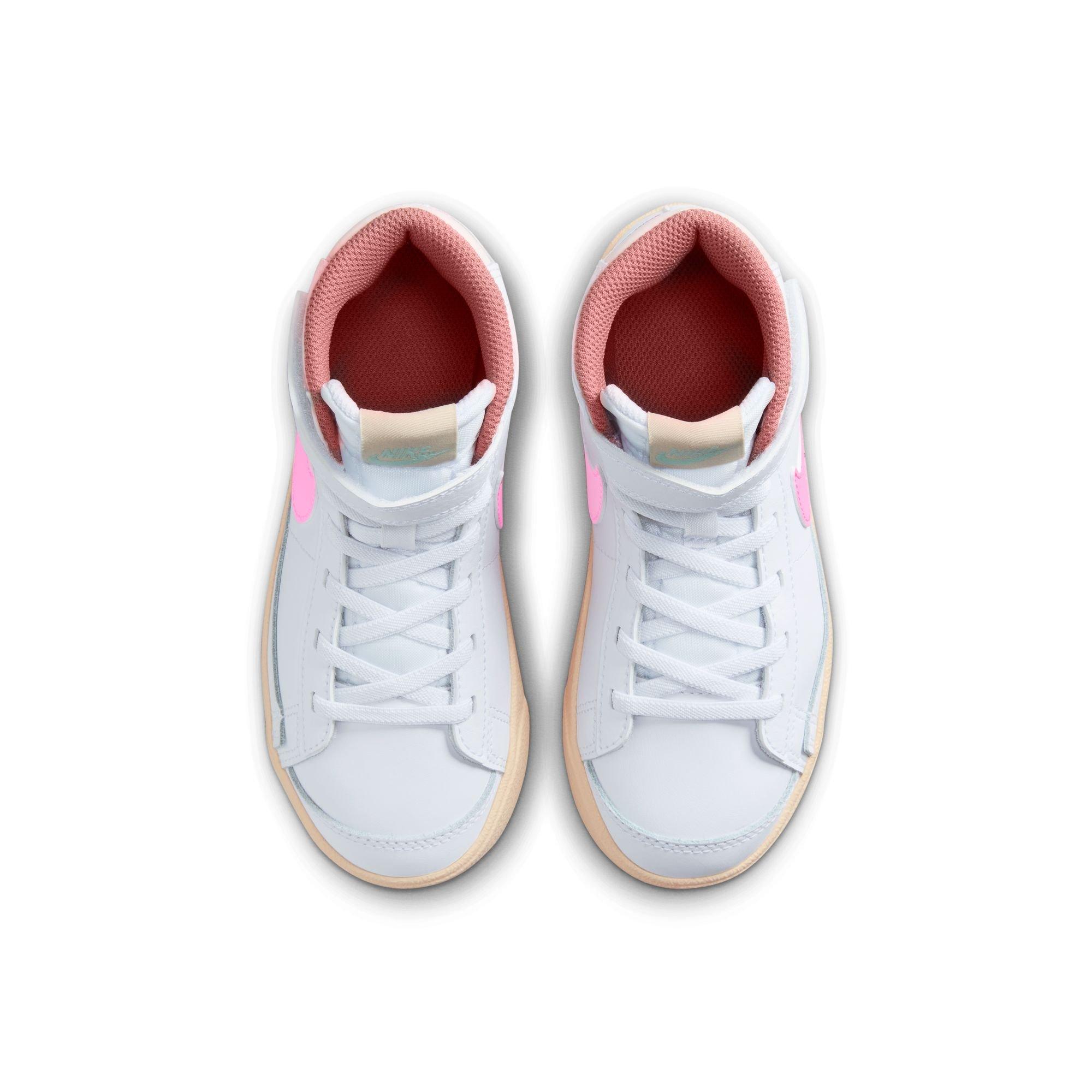 Nike Blazer Mid '77 "White/Pink Spell/Guava Ice/Jade Ice" Preschool Girls' Shoe - WHITE/PINK Thumbnail View 7