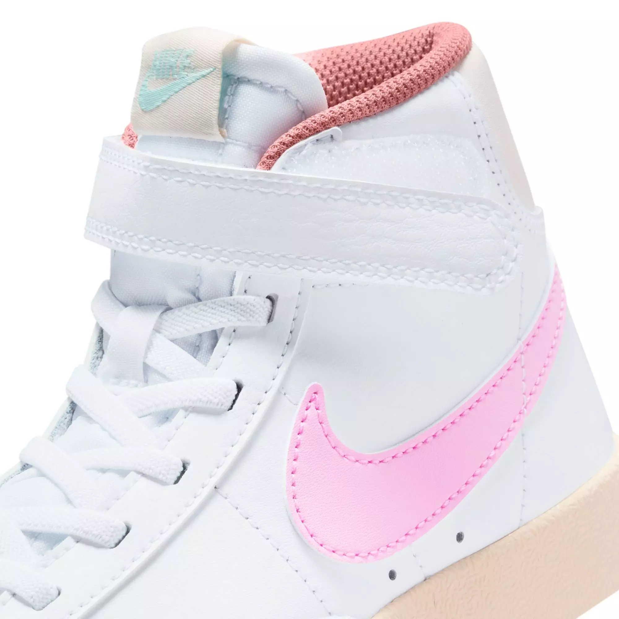 Nike Blazer Mid '77 "White/Pink Spell/Guava Ice/Jade Ice" Preschool Girls' Shoe - WHITE/PINK