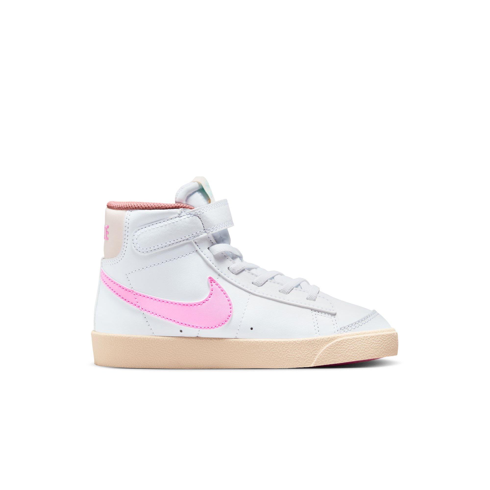 Nike Blazer Mid '77 "White/Pink Spell/Guava Ice/Jade Ice" Preschool Girls' Shoe - WHITE/PINK Thumbnail View 1