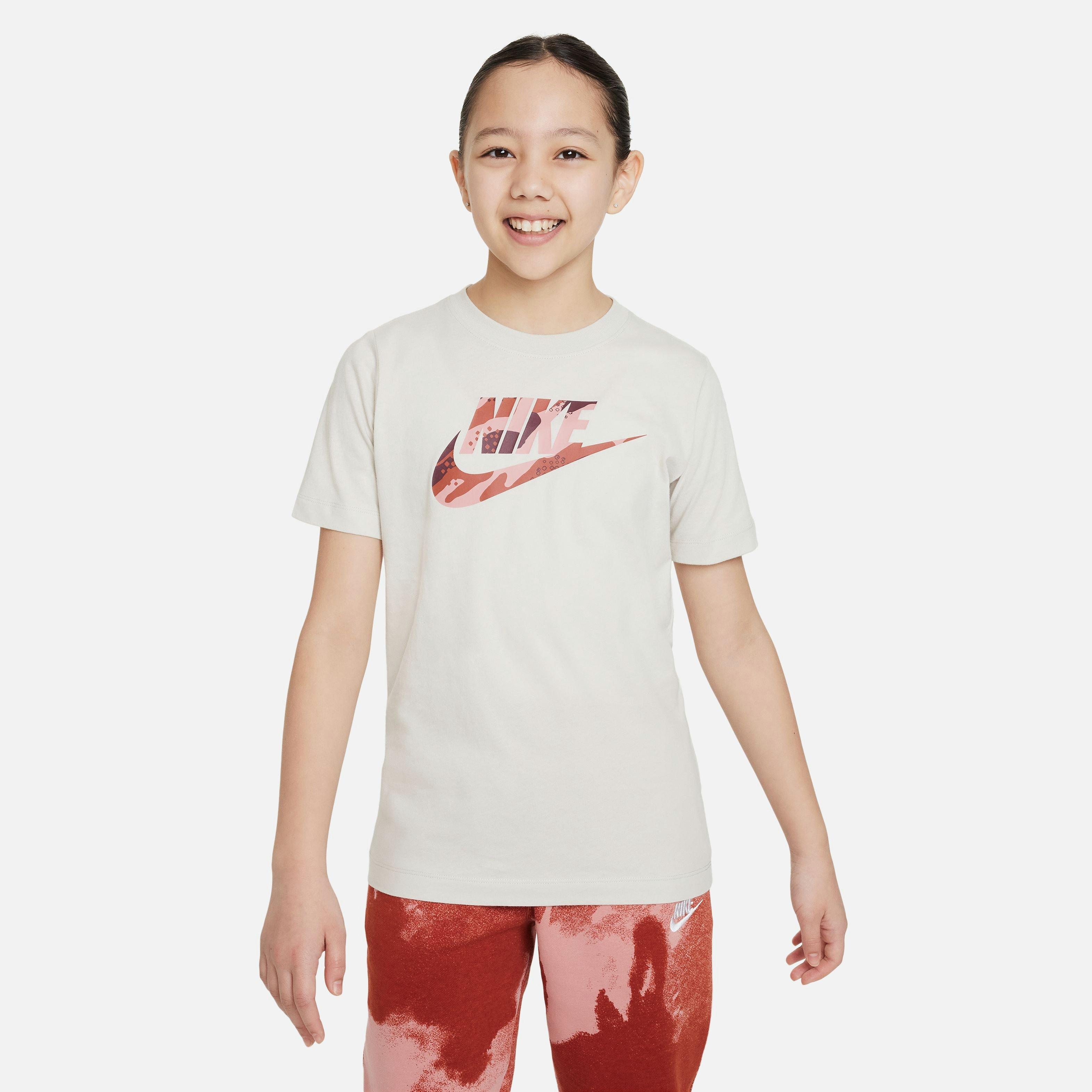 Nike Sportswear Club Seasonal Camo Big Girls' Bone Tee