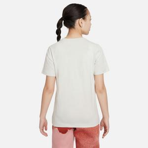 Nike Big Girls' Sportswear Club Seasonal Camo Tee-Bone