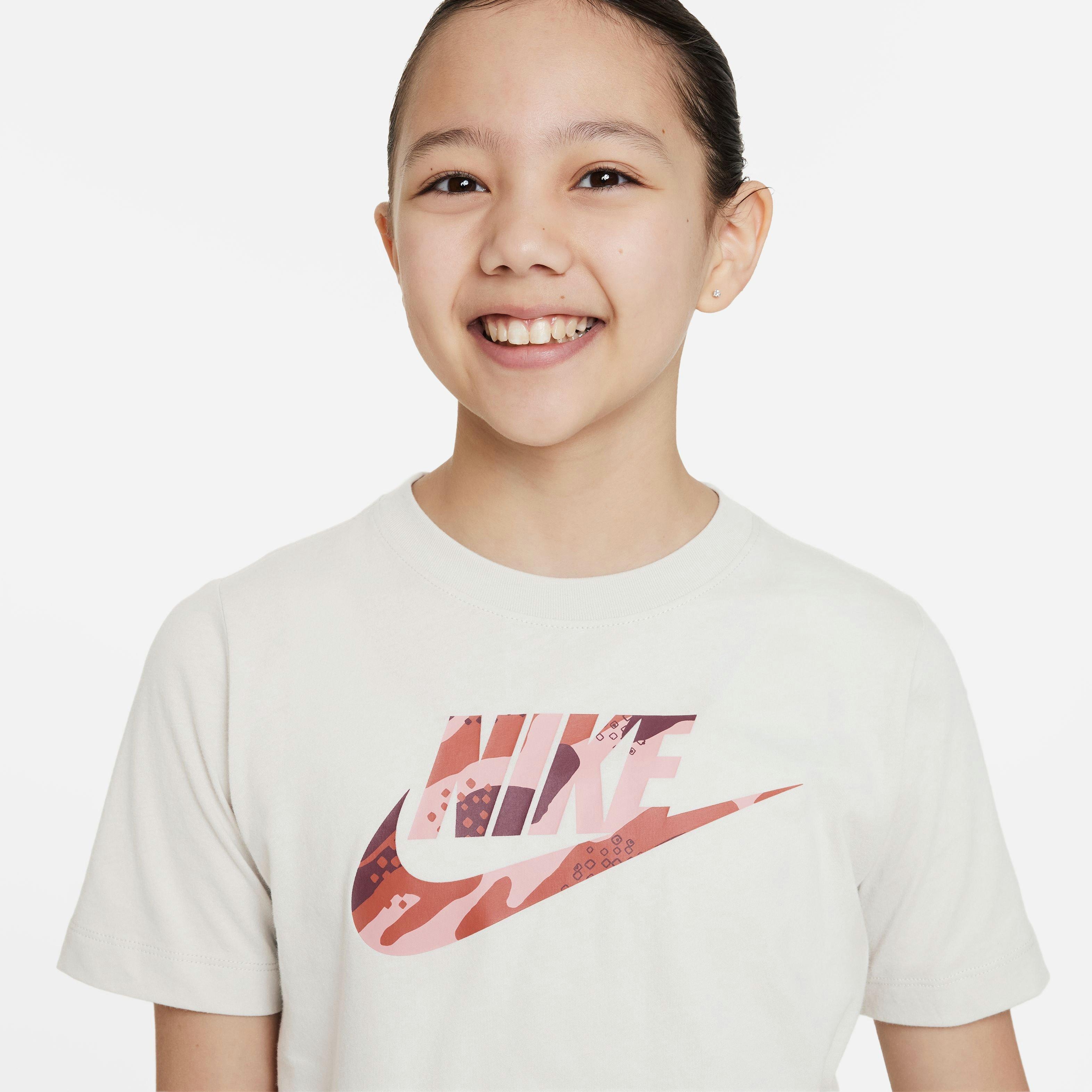 Nike Sportswear Club Seasonal Camo Big Girls' Bone Tee
